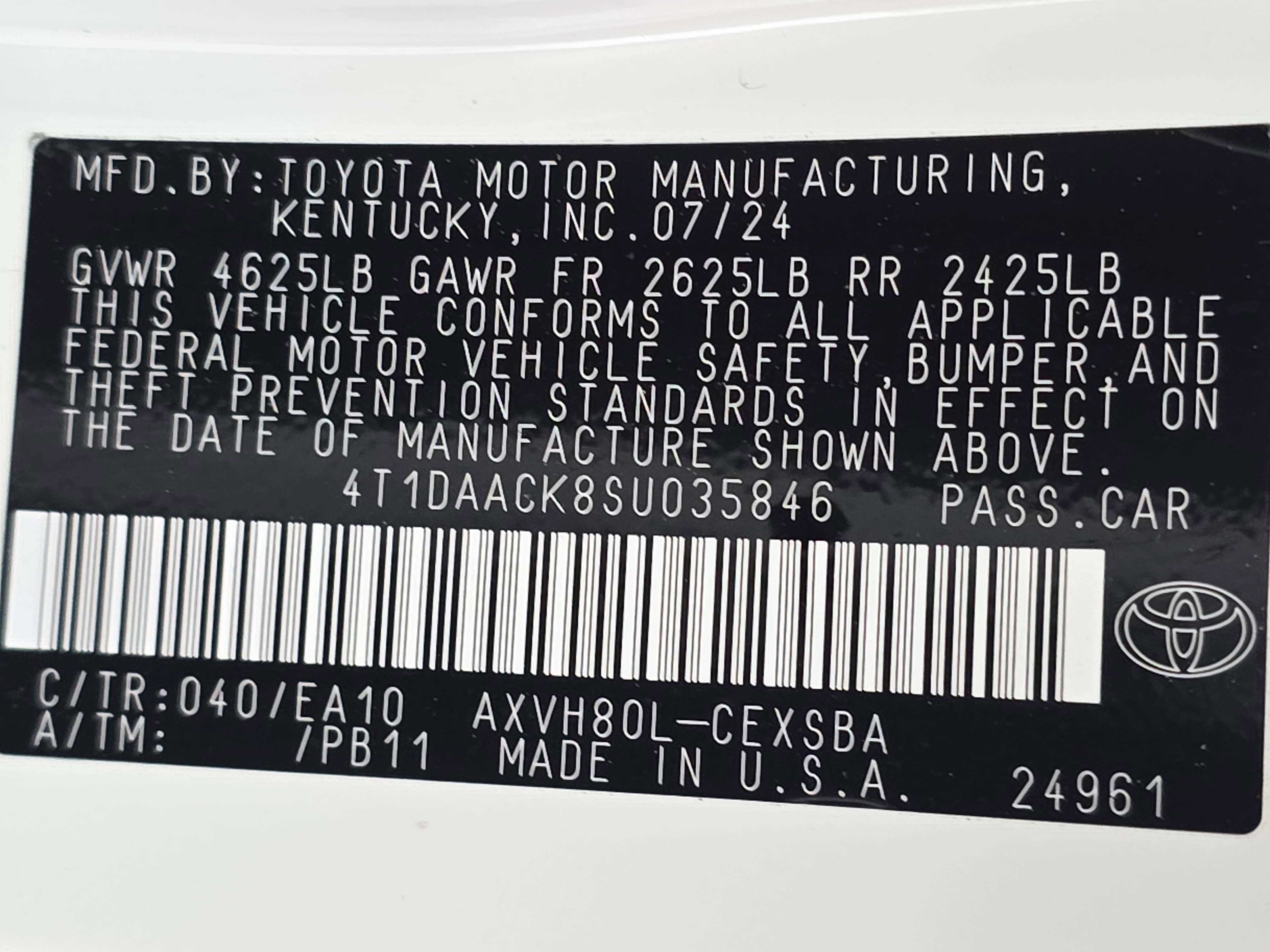 2025 Toyota Camry SE