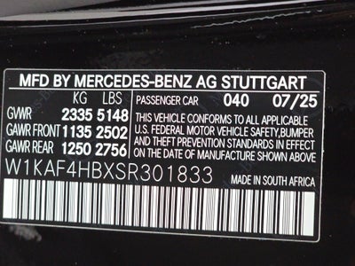 2025 Mercedes-Benz C-Class C 300