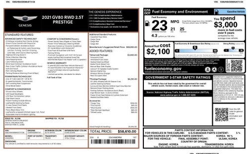 2021 Genesis GV80 2.5T