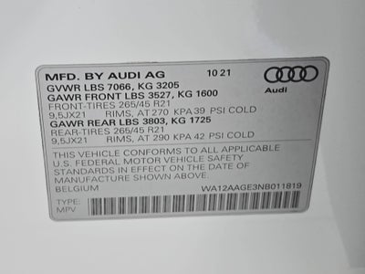 2022 Audi e-tron Sportback S line Premium Plus