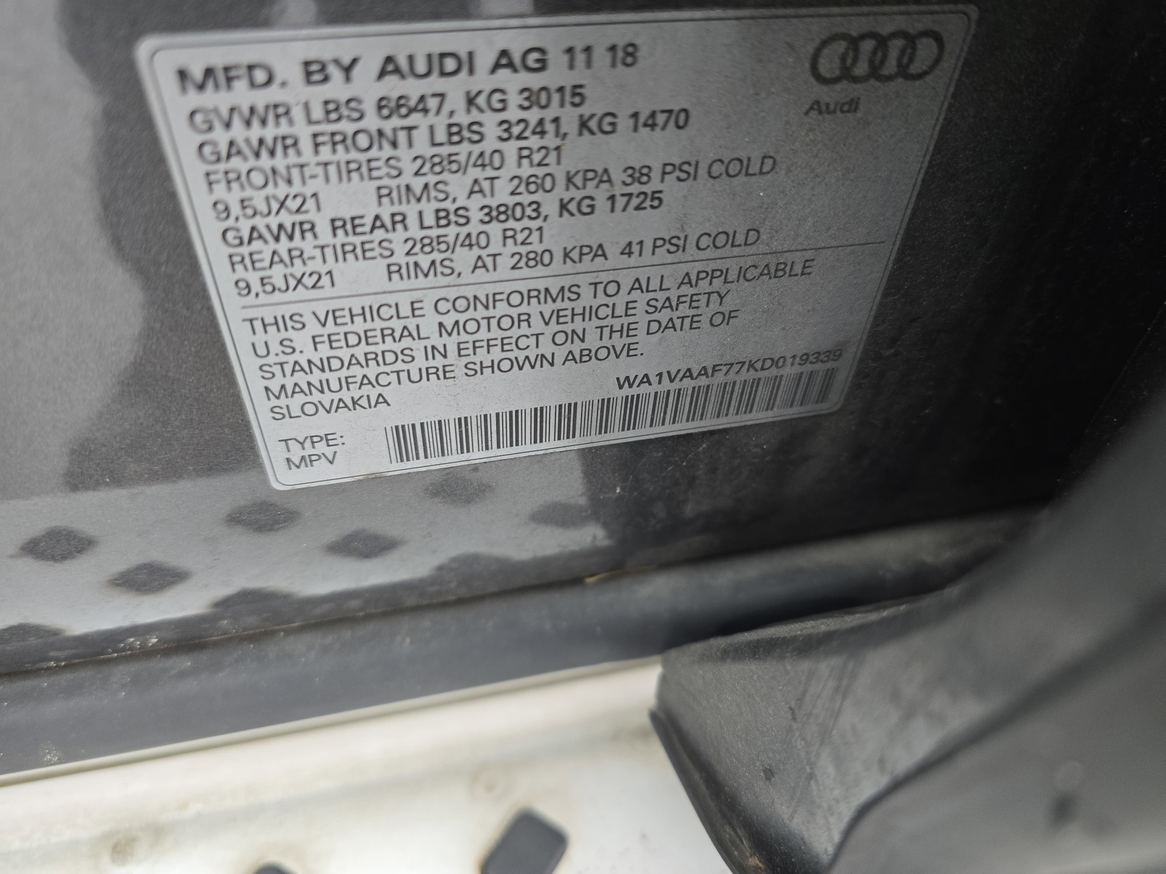 2019 Audi Q7 Prestige