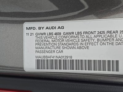 2022 Audi A4 Sedan Premium Plus