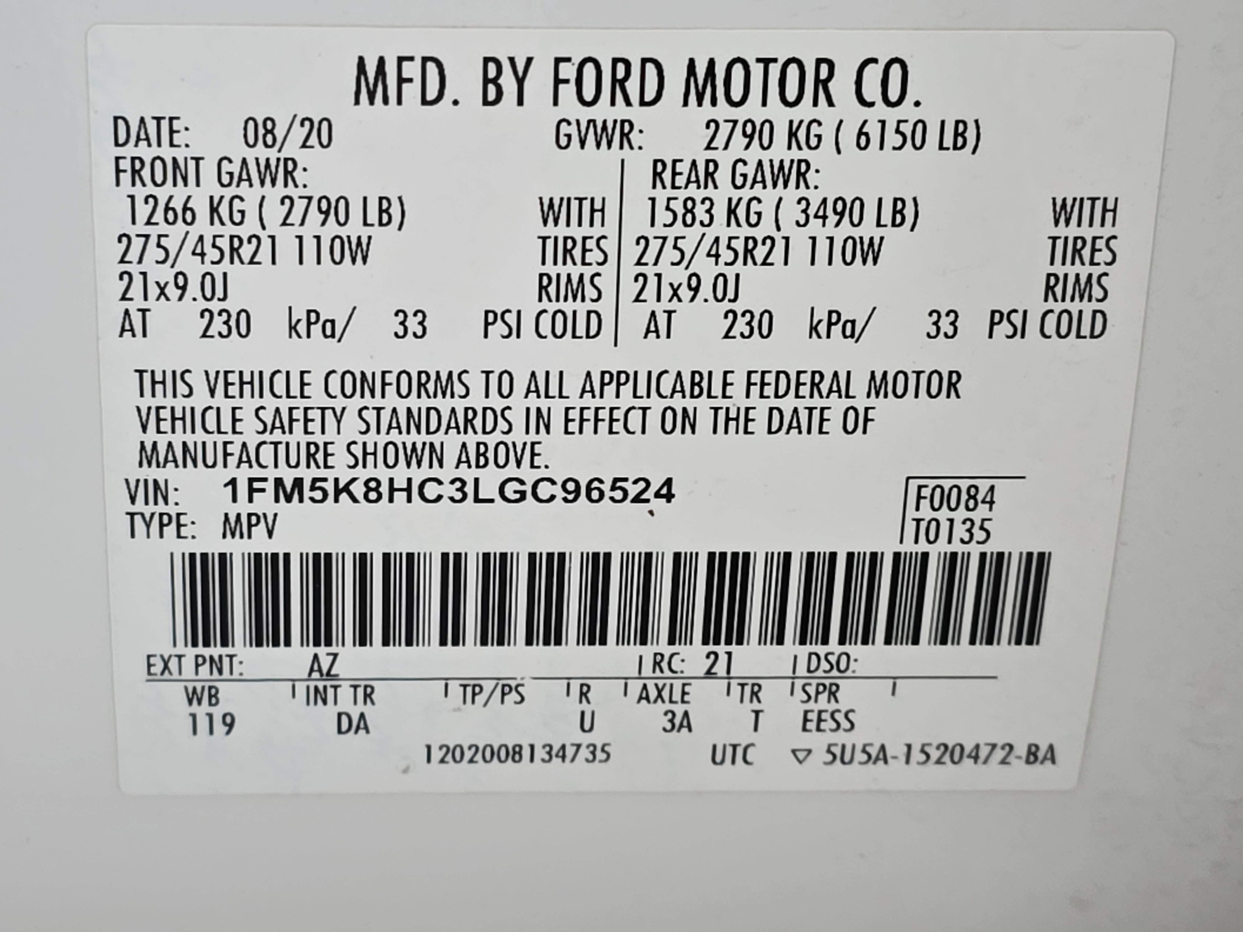 2020 Ford Explorer Platinum