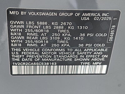 2025 Volkswagen Atlas 2.0T Peak Edition