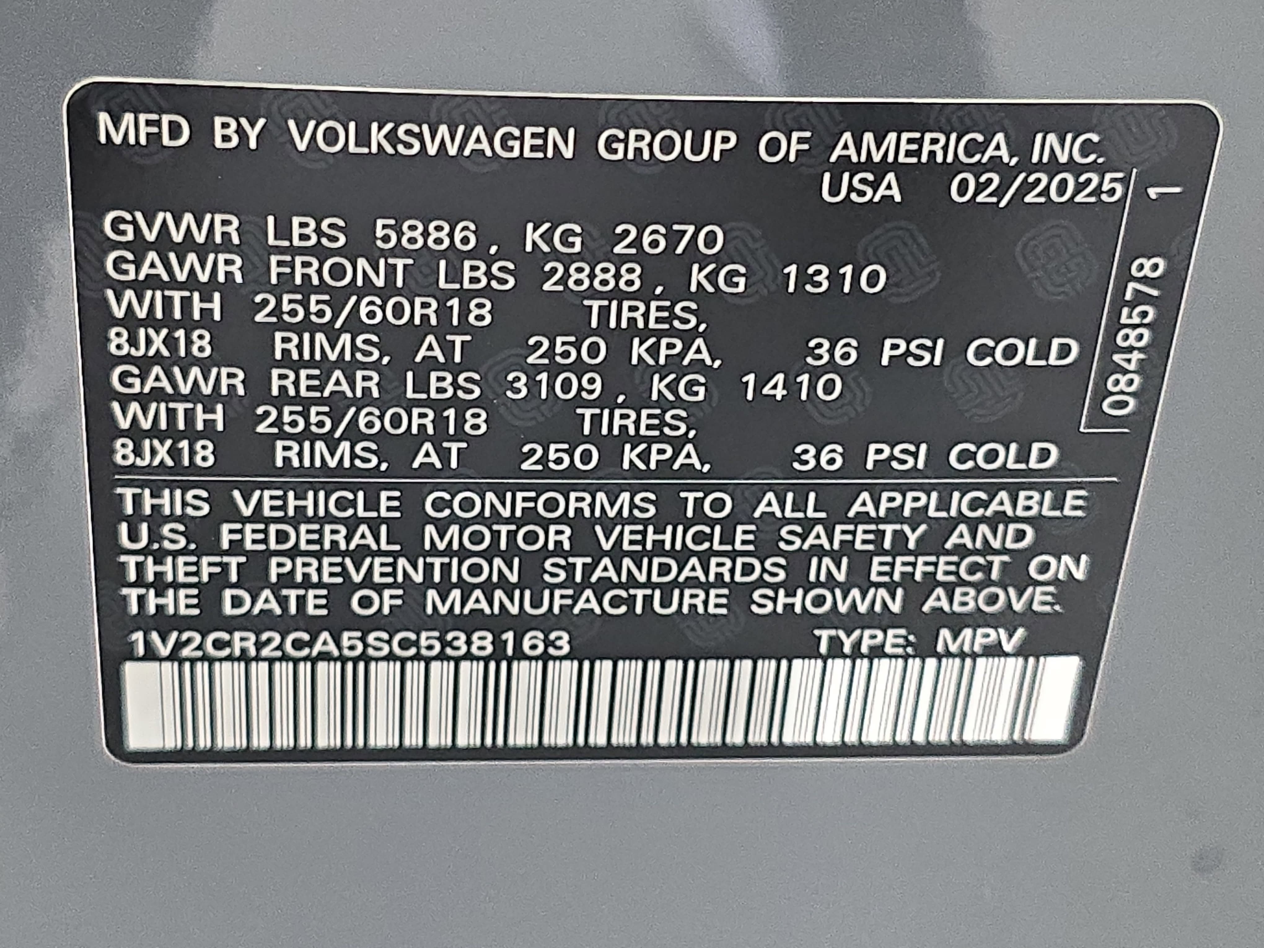 2025 Volkswagen Atlas 2.0T Peak Edition