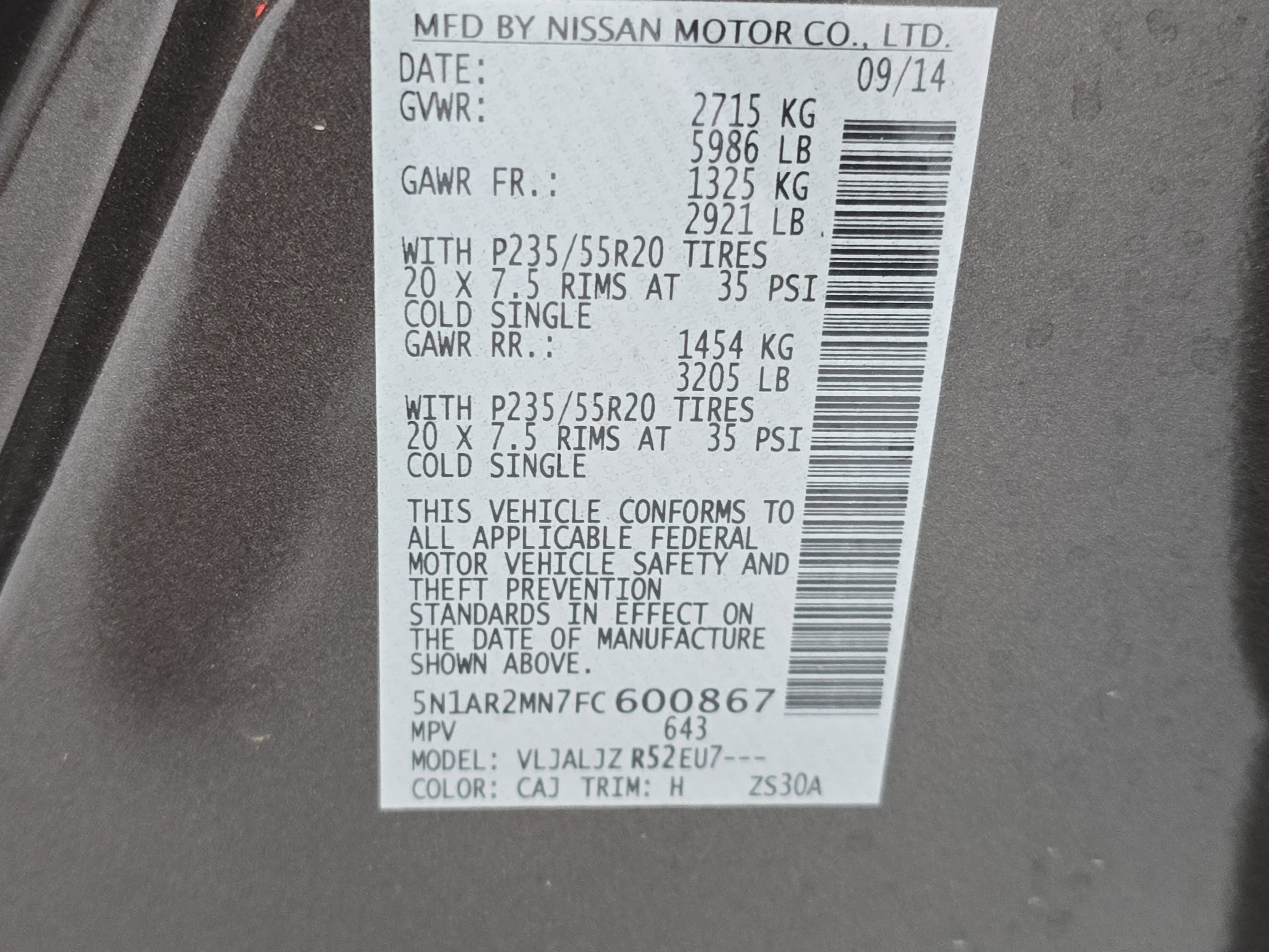 2015 Nissan Pathfinder Platinum