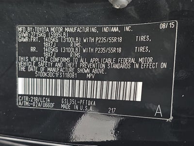 2015 Toyota Sienna XLE