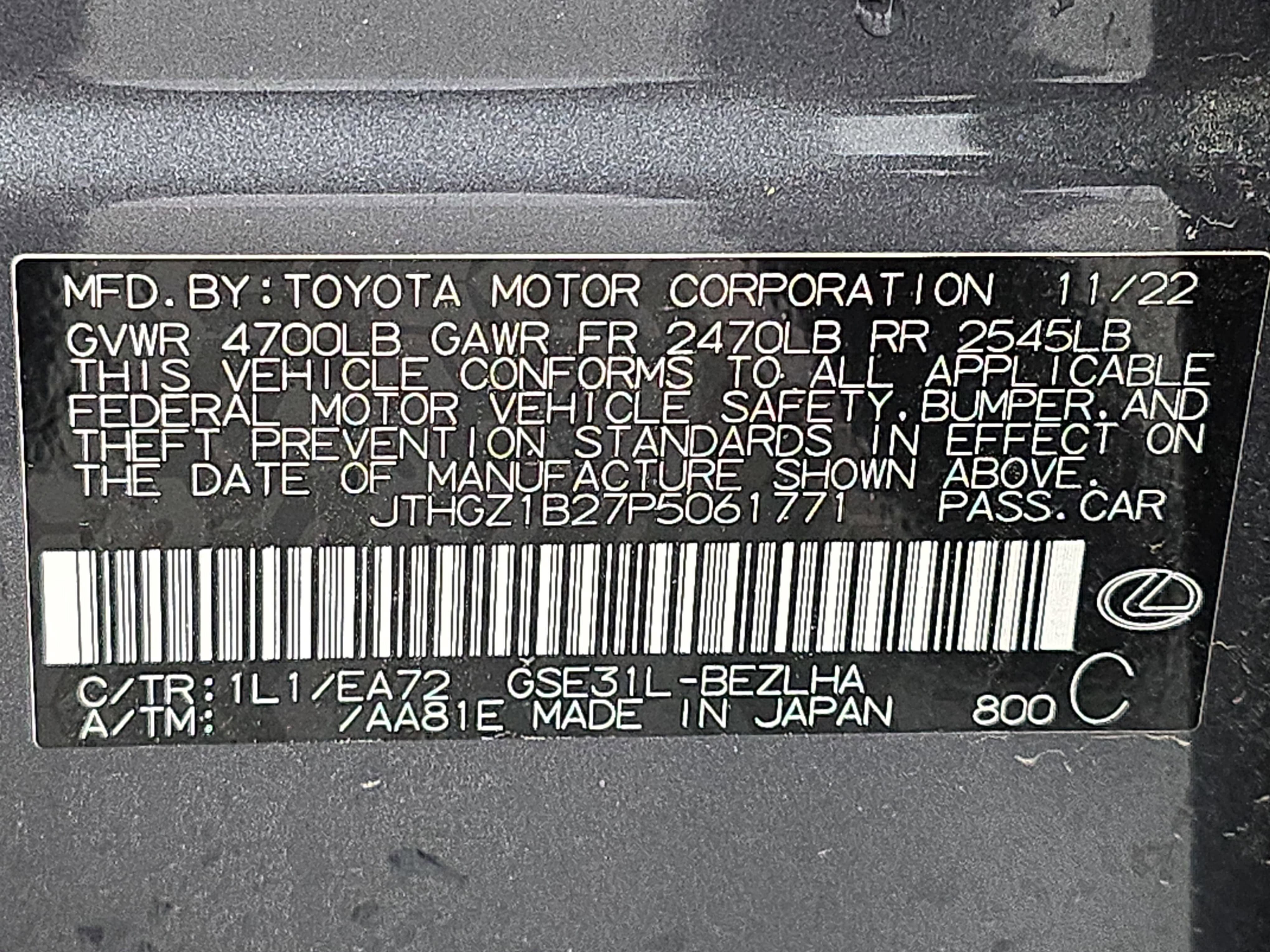 2023 Lexus IS IS 350 F SPORT