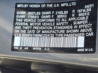 2021 Honda Civic Hatchback EX