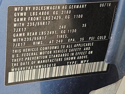 2017 Volkswagen Tiguan Wolfsburg Edition