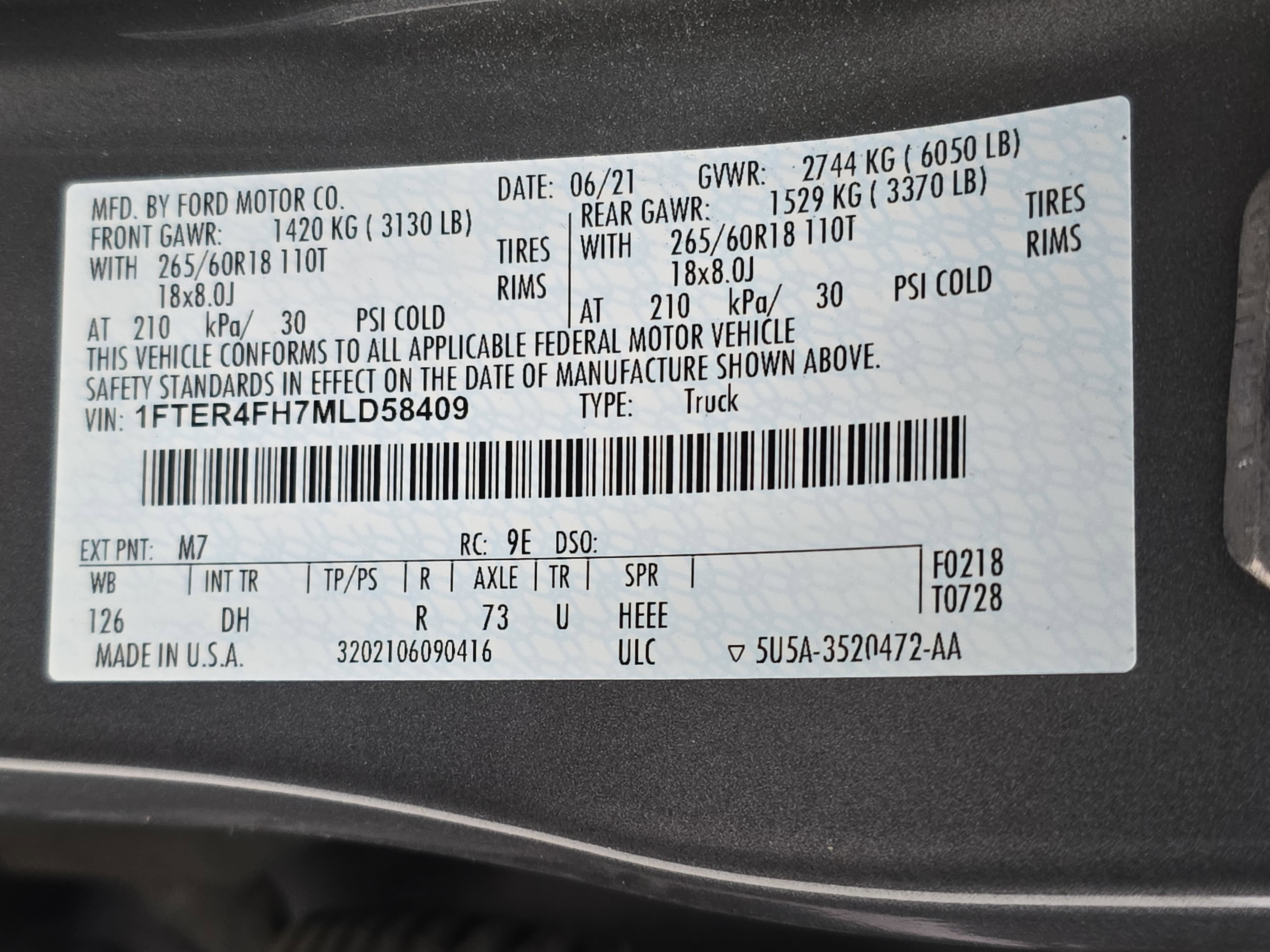 2021 Ford Ranger LARIAT