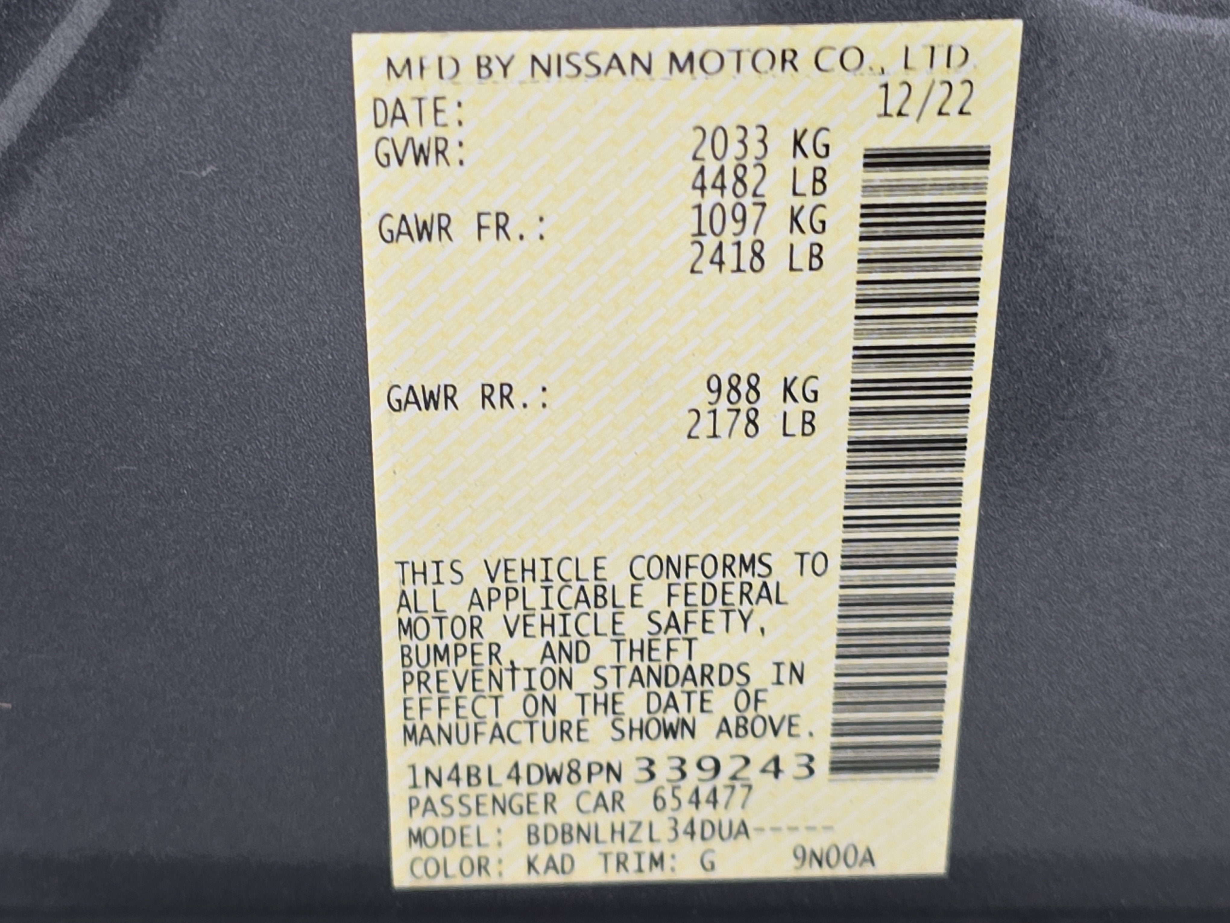 2023 Nissan Altima 2.5 SV