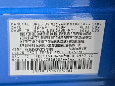 2025 Nissan Sentra SV