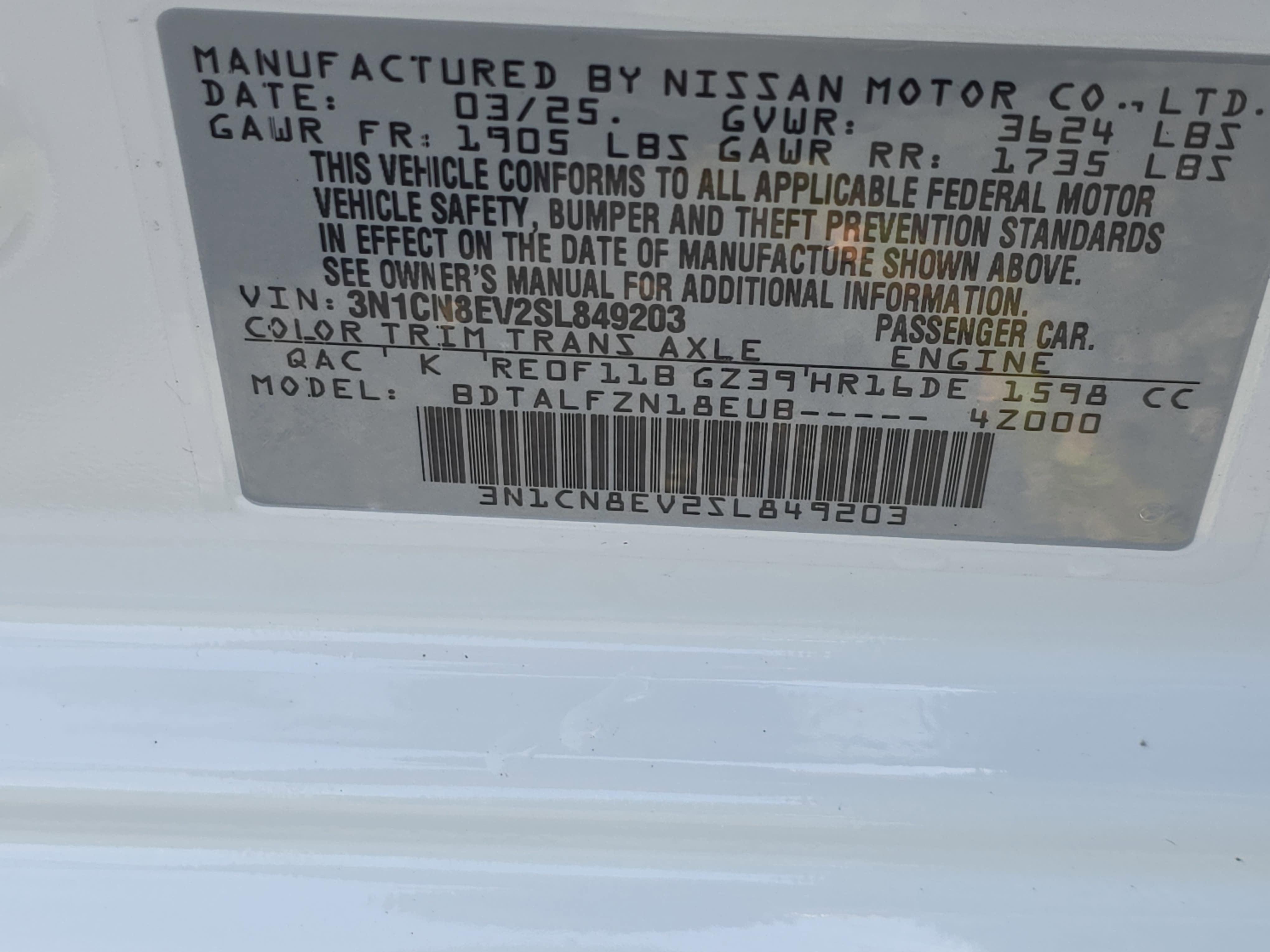 2025 Nissan Versa SV