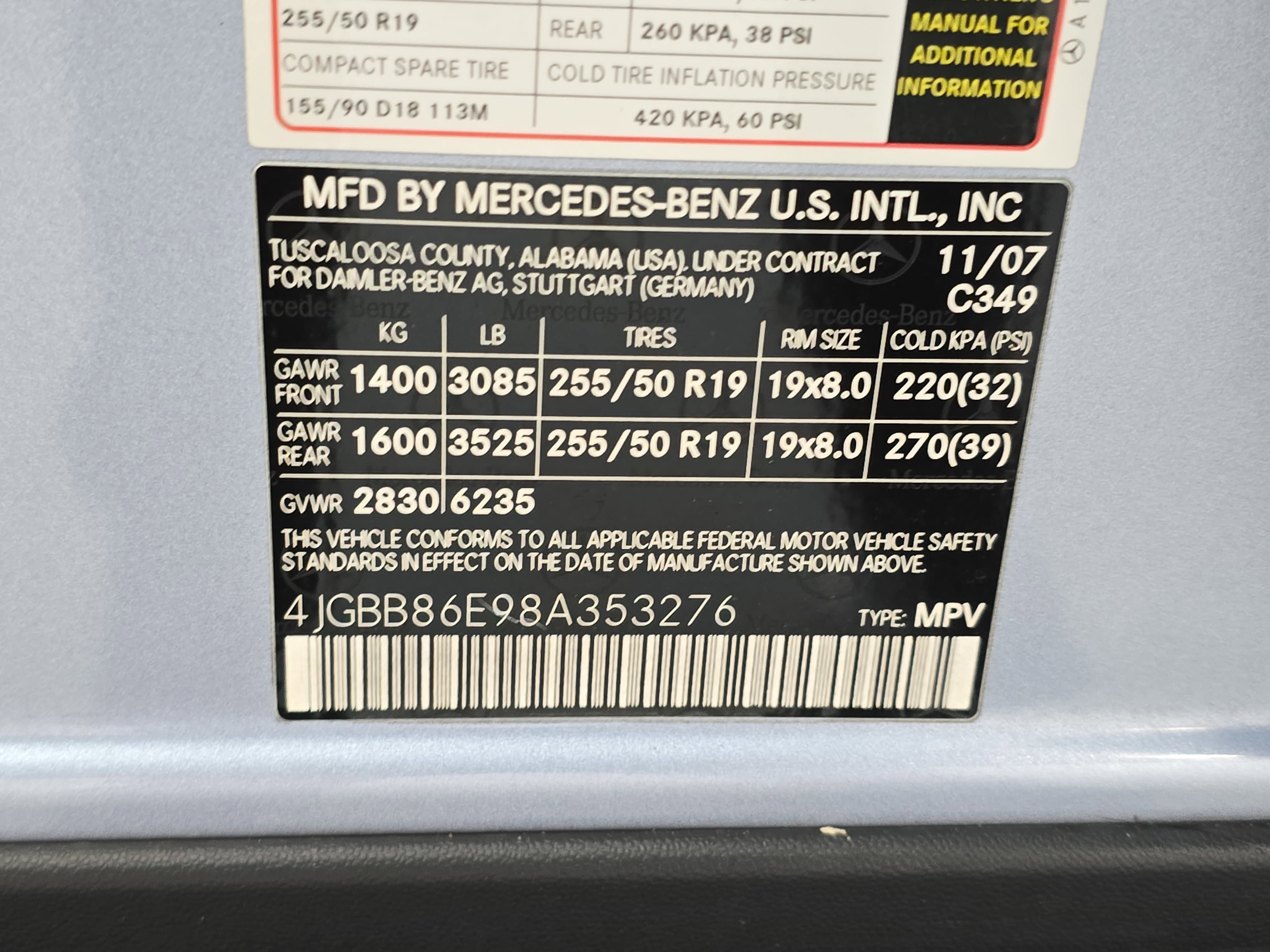 2008 Mercedes-Benz M-Class 3.5L