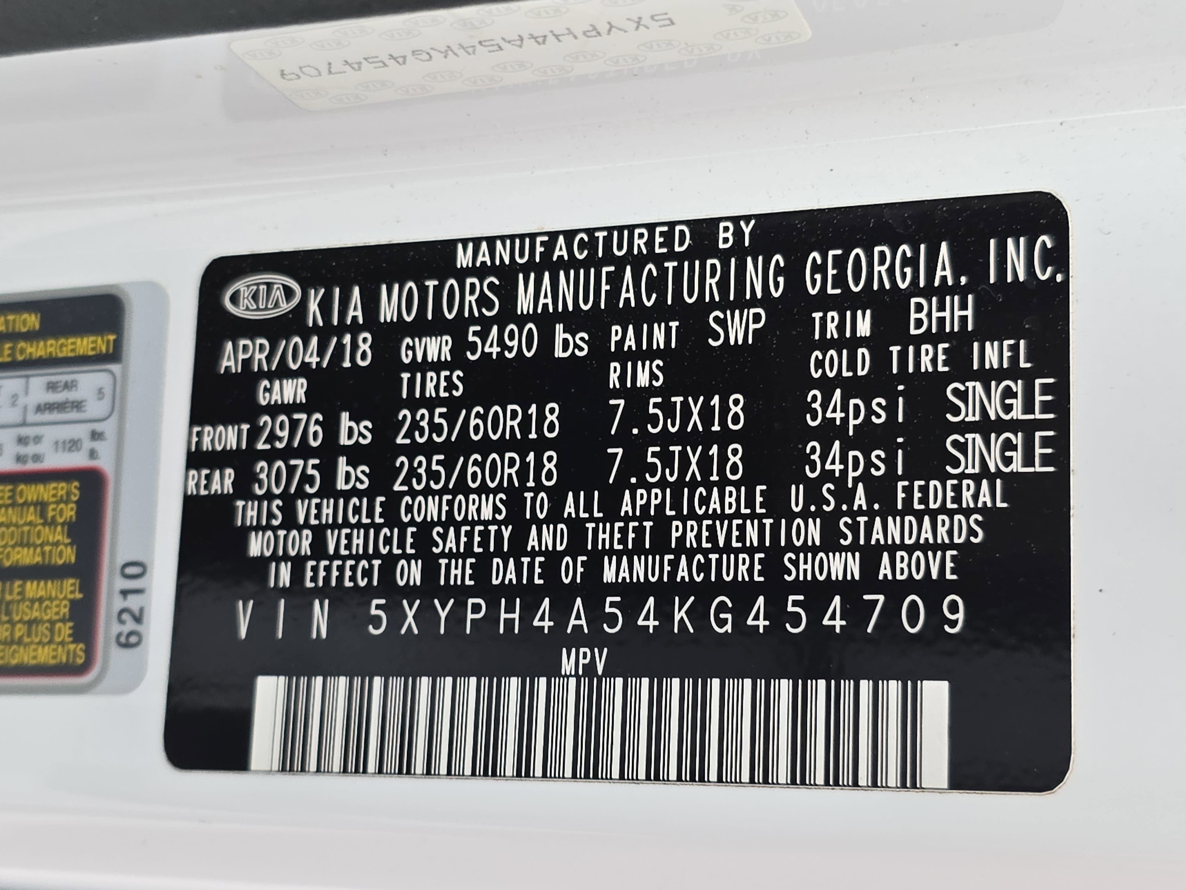 2019 Kia Sorento EX V6