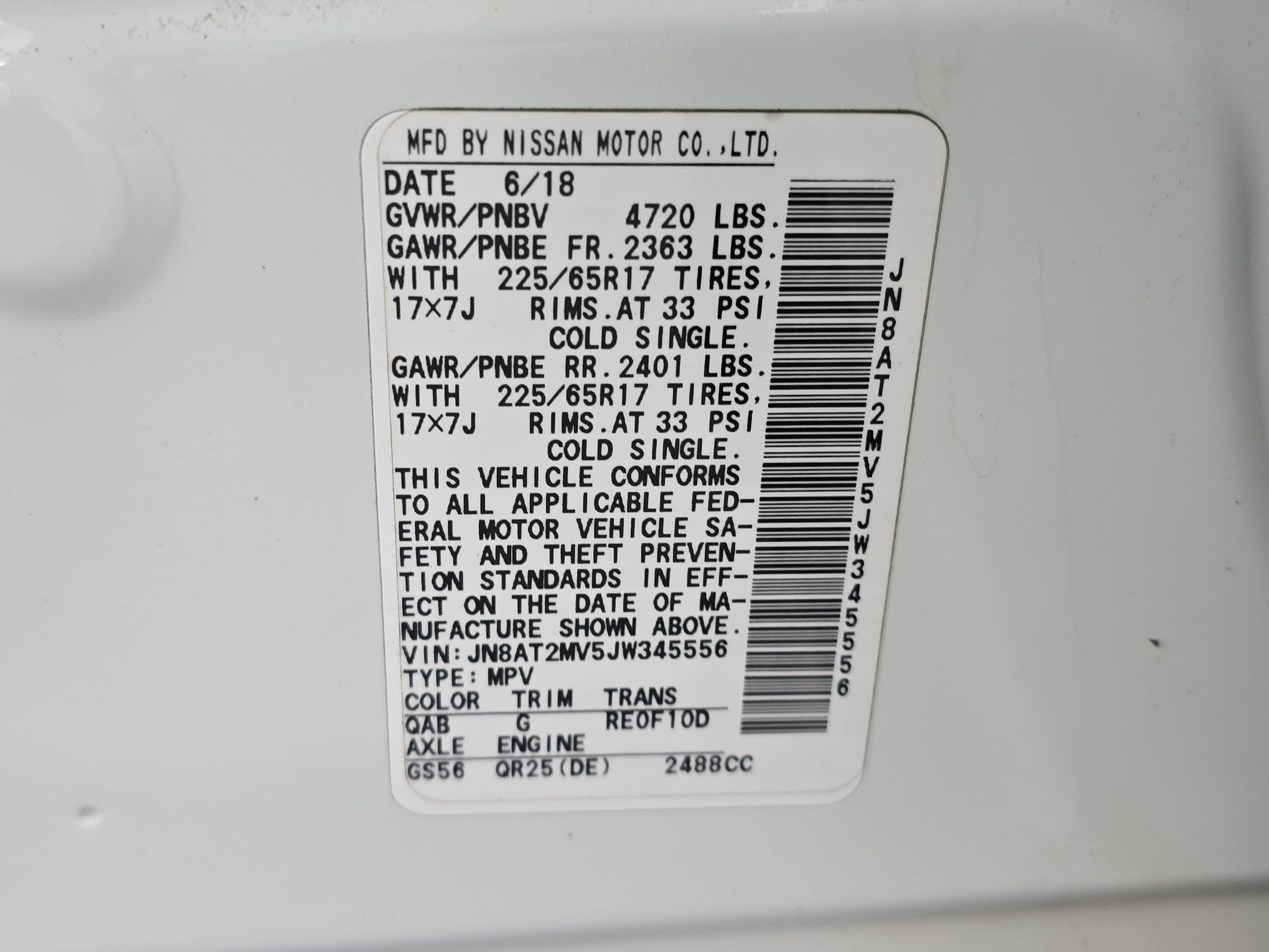 2018 Nissan Rogue SV