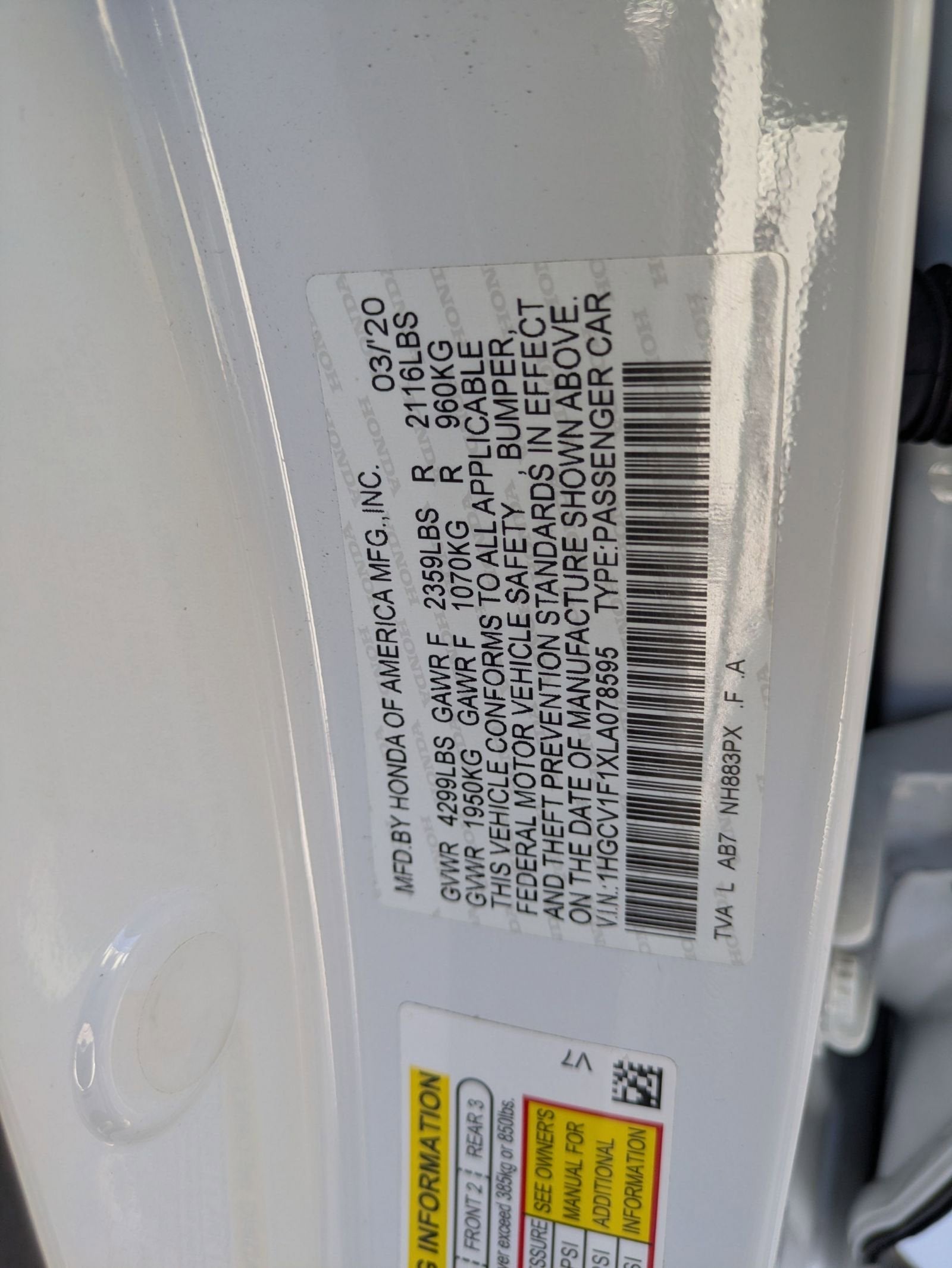 2020 Honda Accord Sedan LX