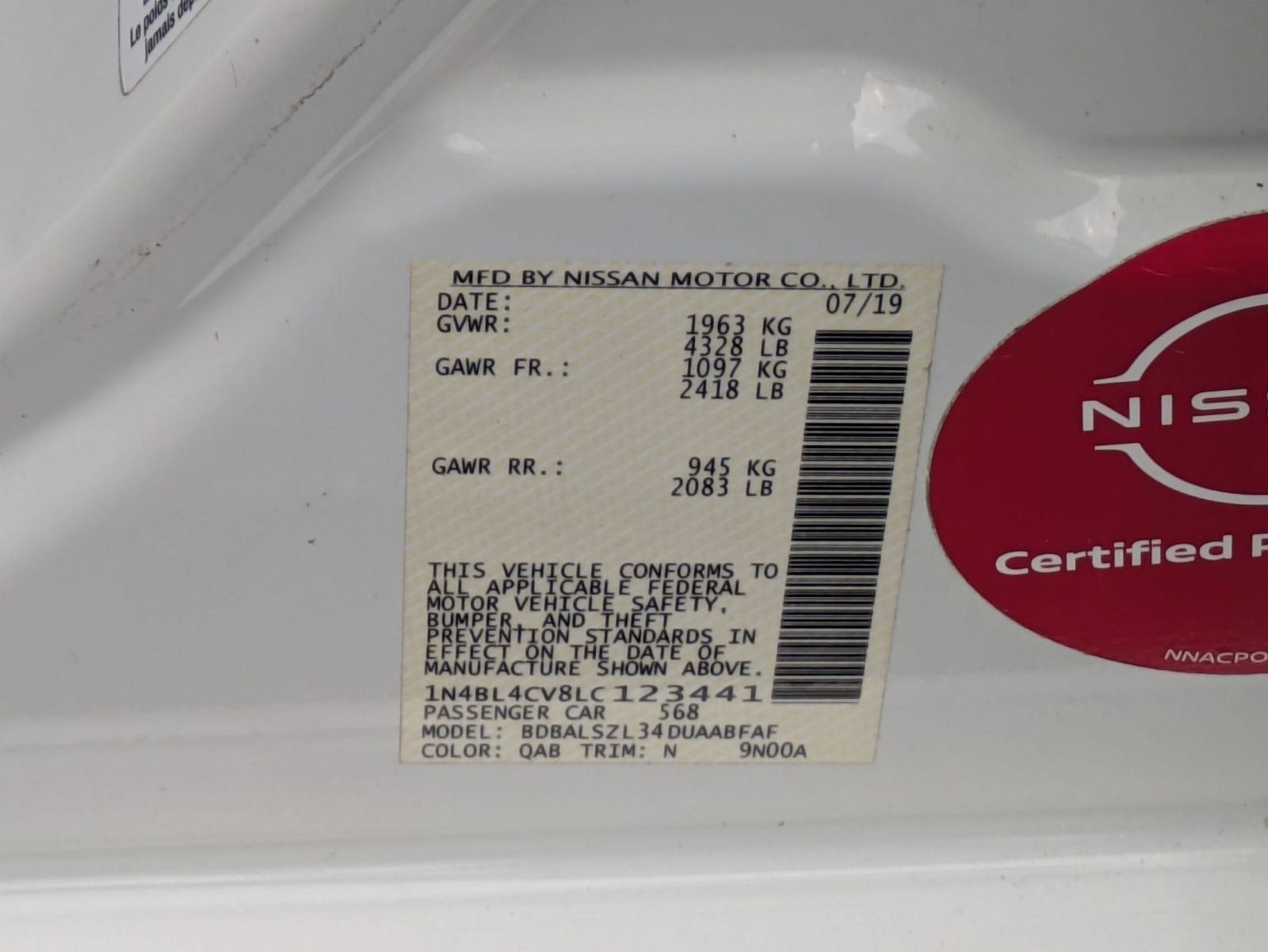 2020 Nissan Altima 2.5 SR