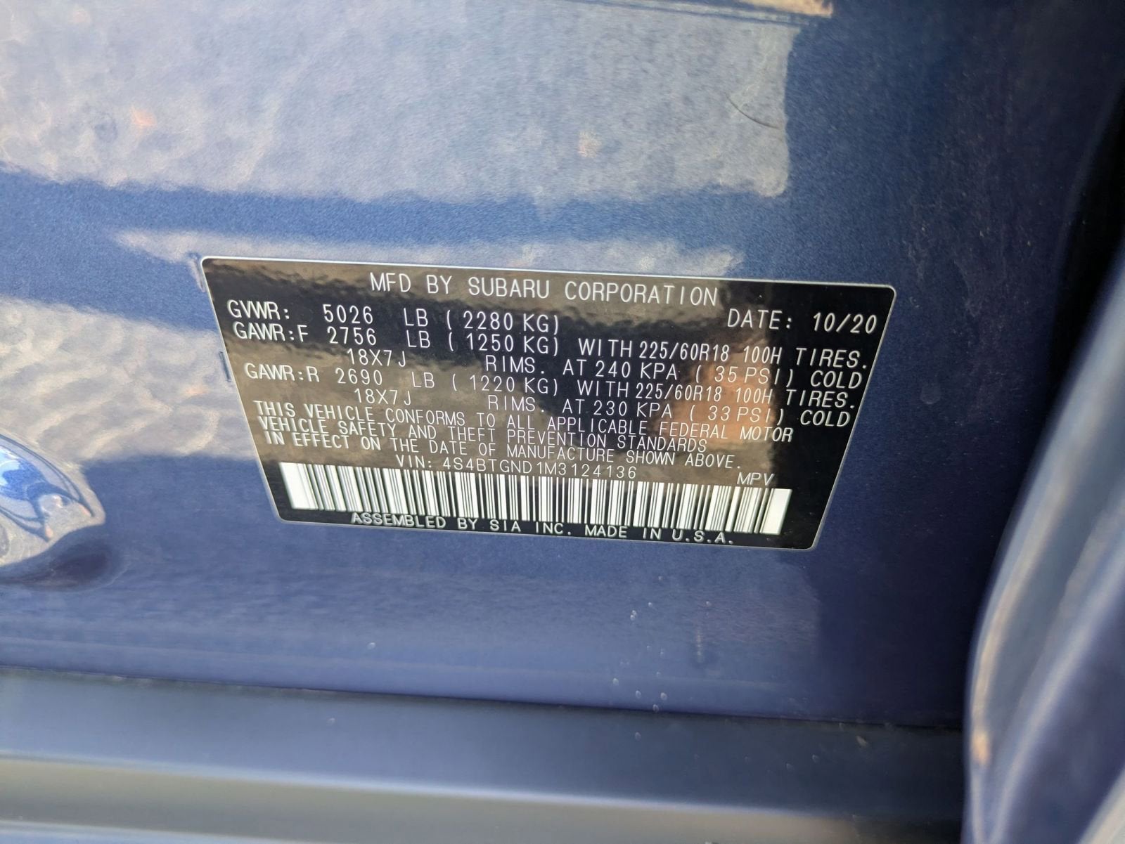 2021 Subaru Outback Limited XT