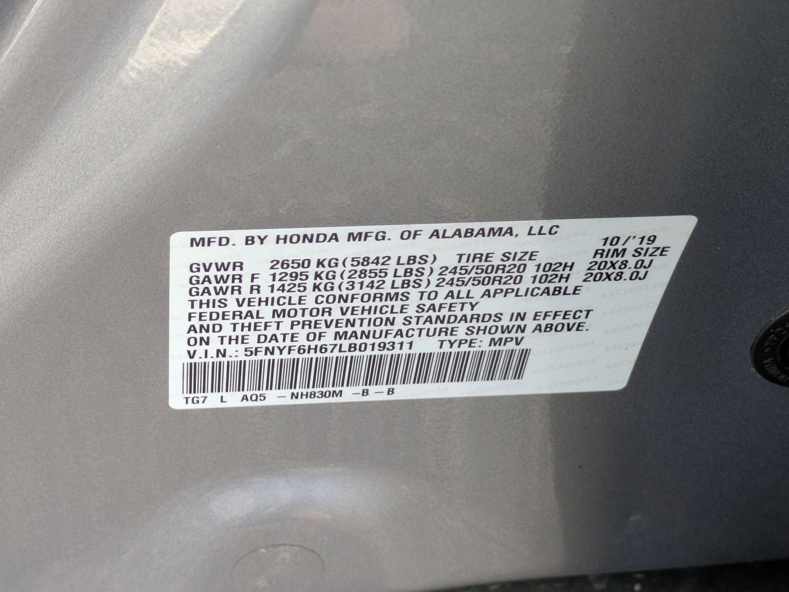 2020 Honda Pilot Touring 7-Passenger