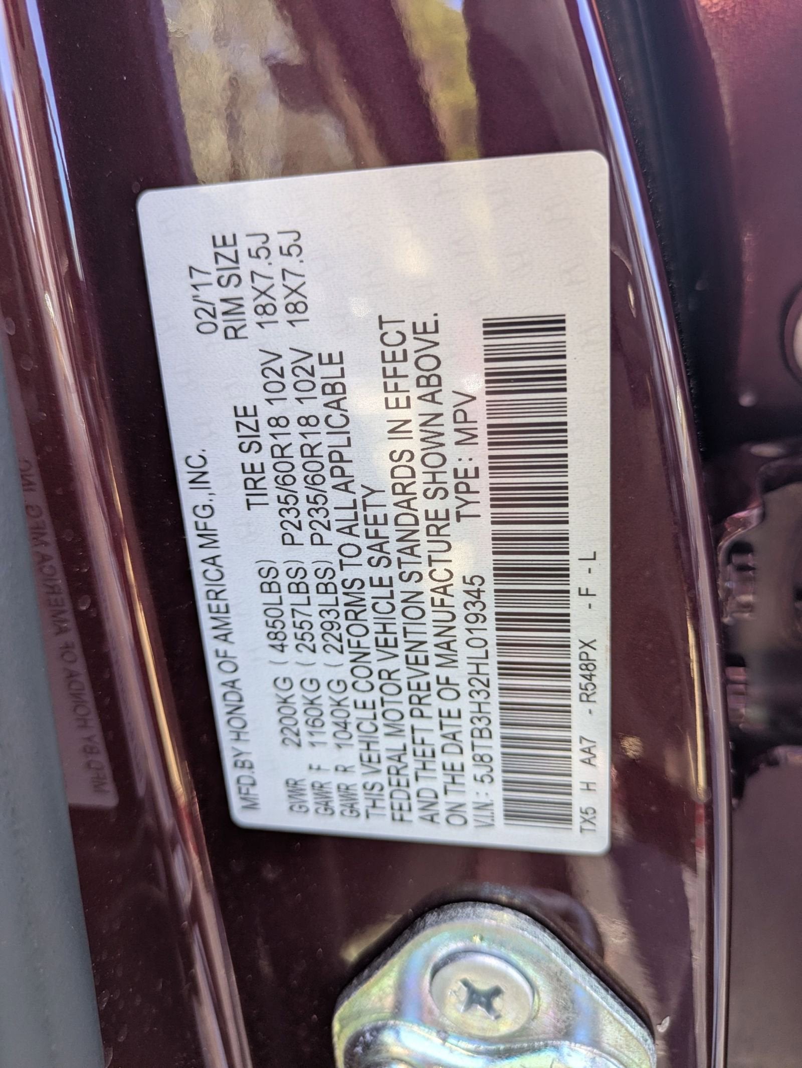 2017 Acura RDX w/AcuraWatch Plus