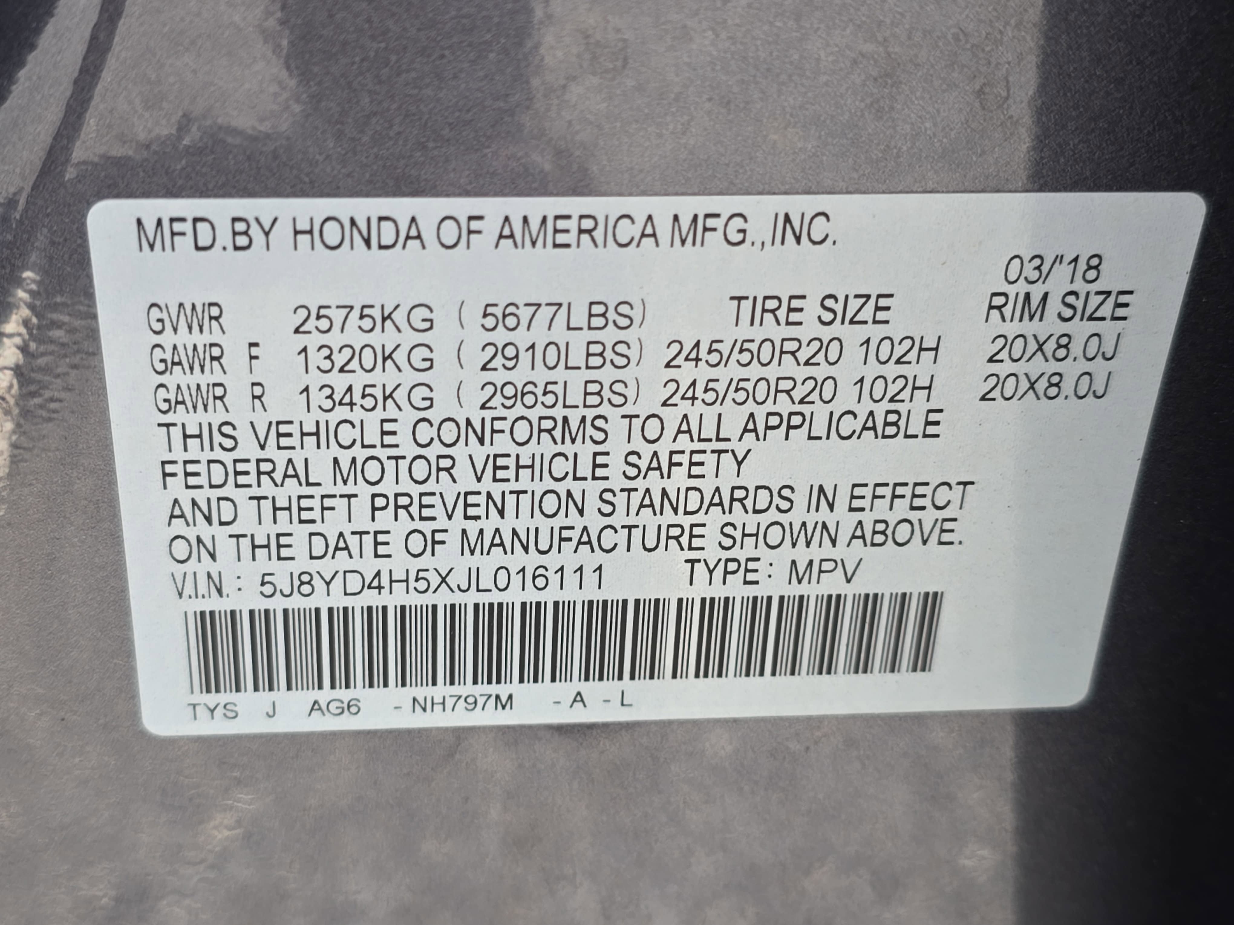 2018 Acura MDX w/Technology Pkg