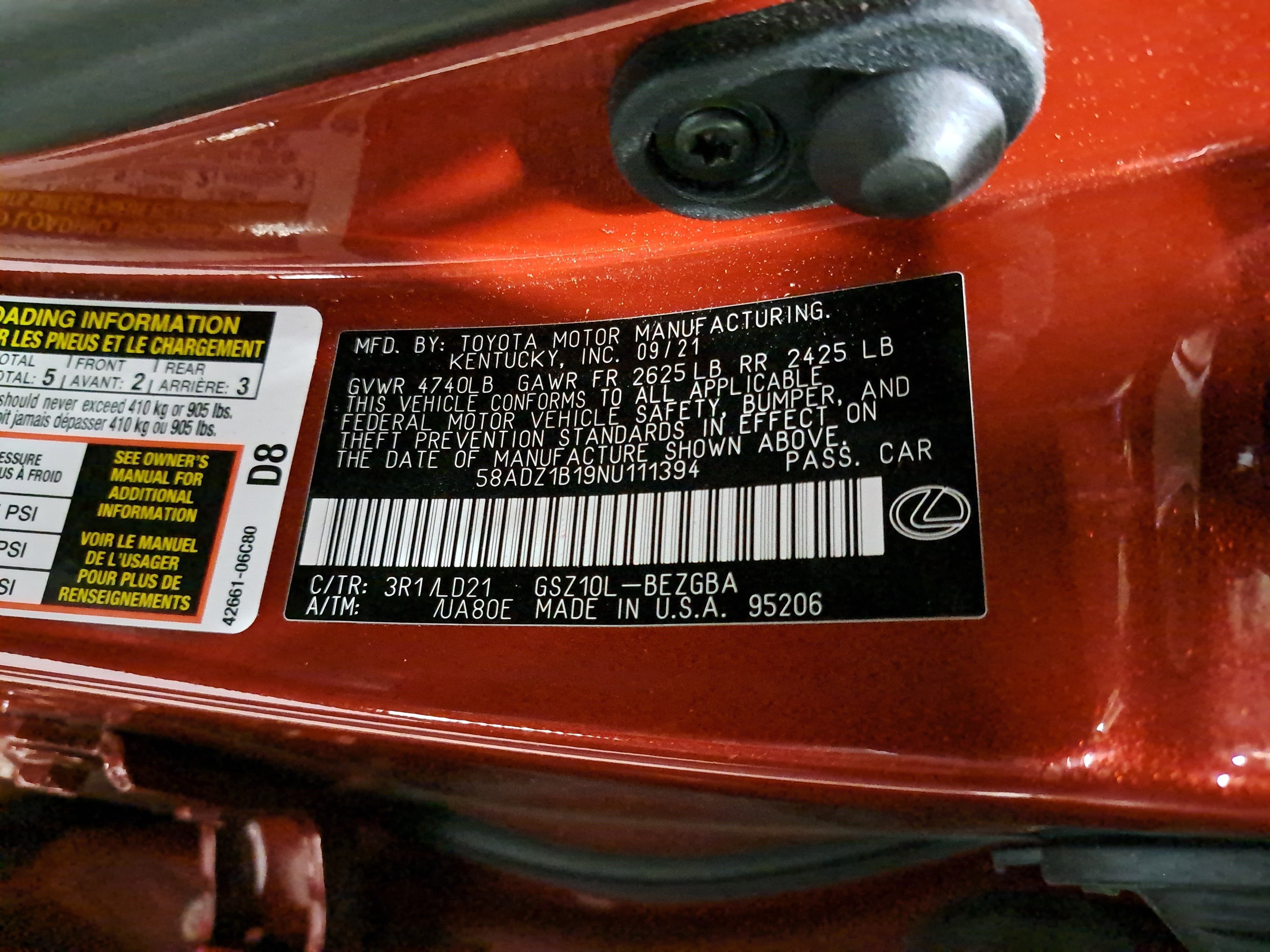 2022 Lexus ES ES 350