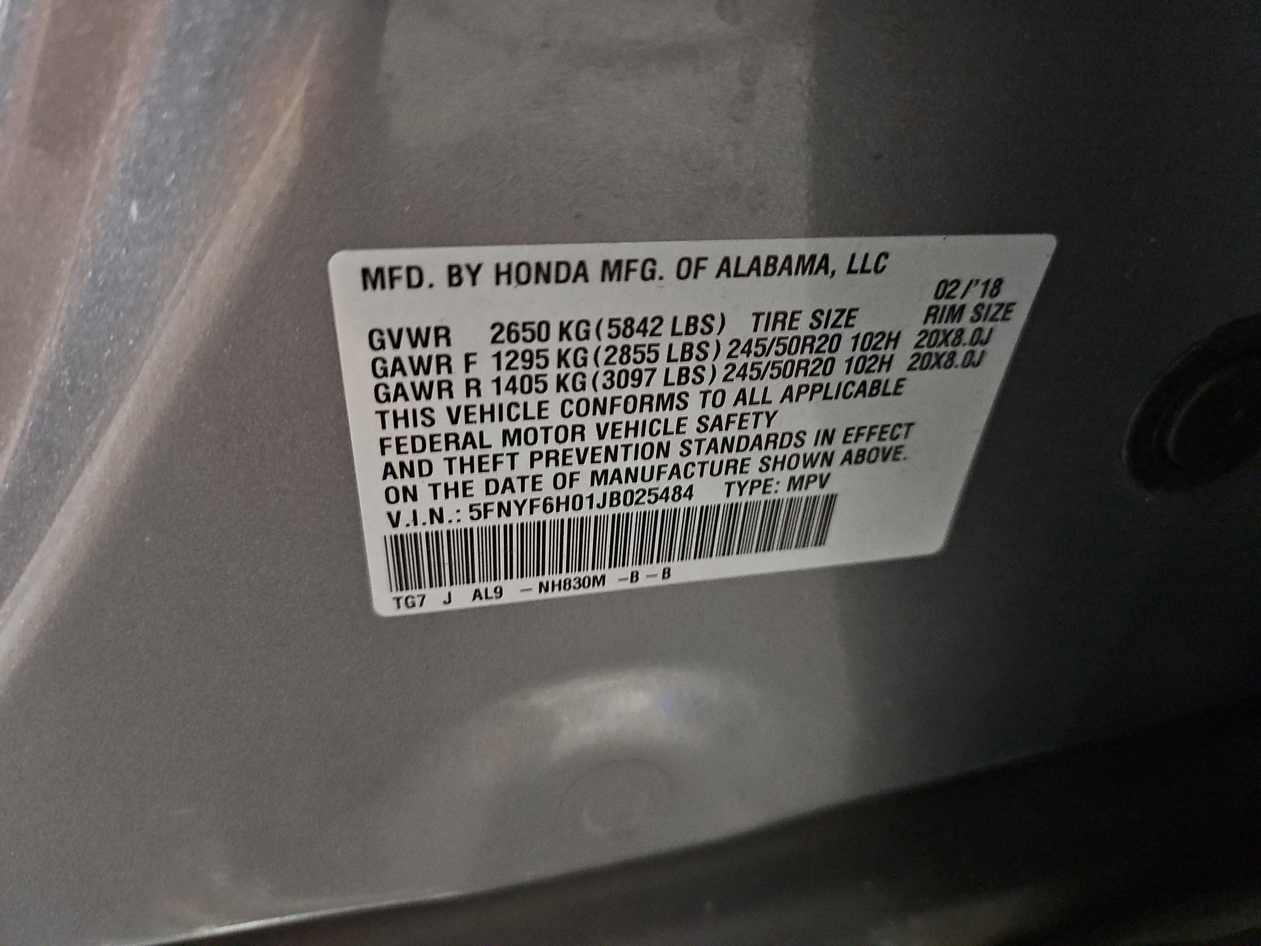 2018 Honda Pilot Elite