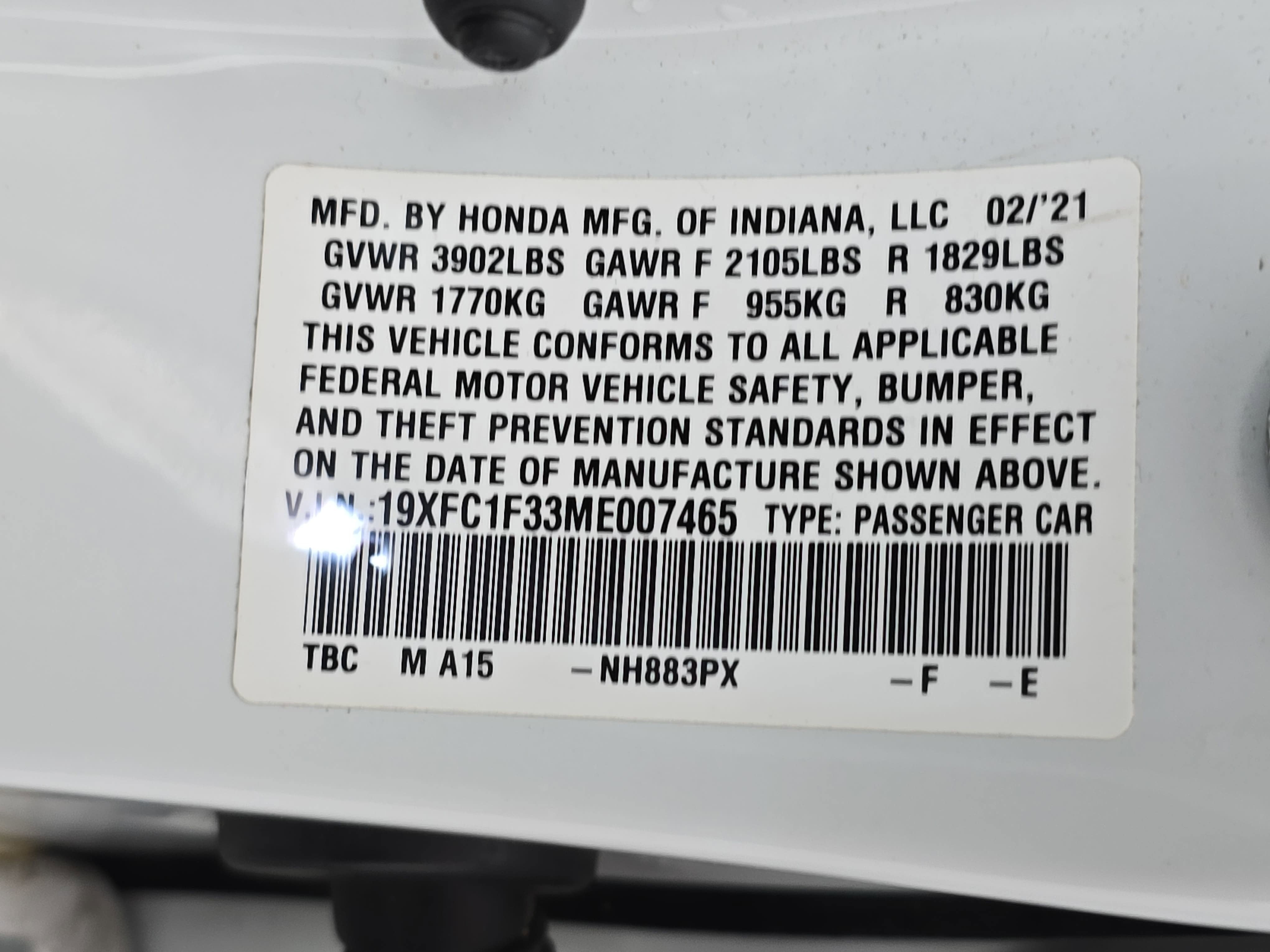 2021 Honda Civic EX