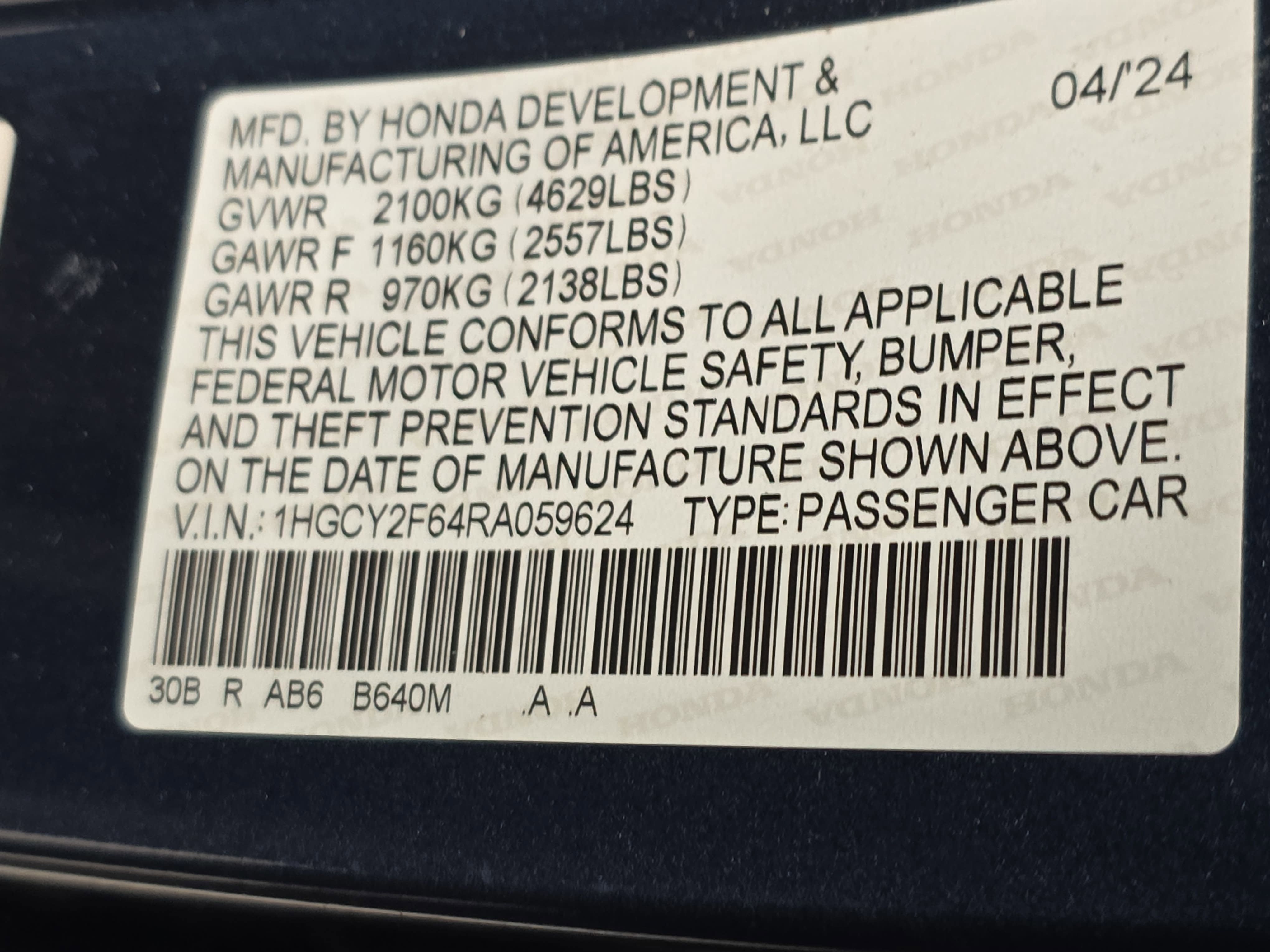 2024 Honda Accord EX-L
