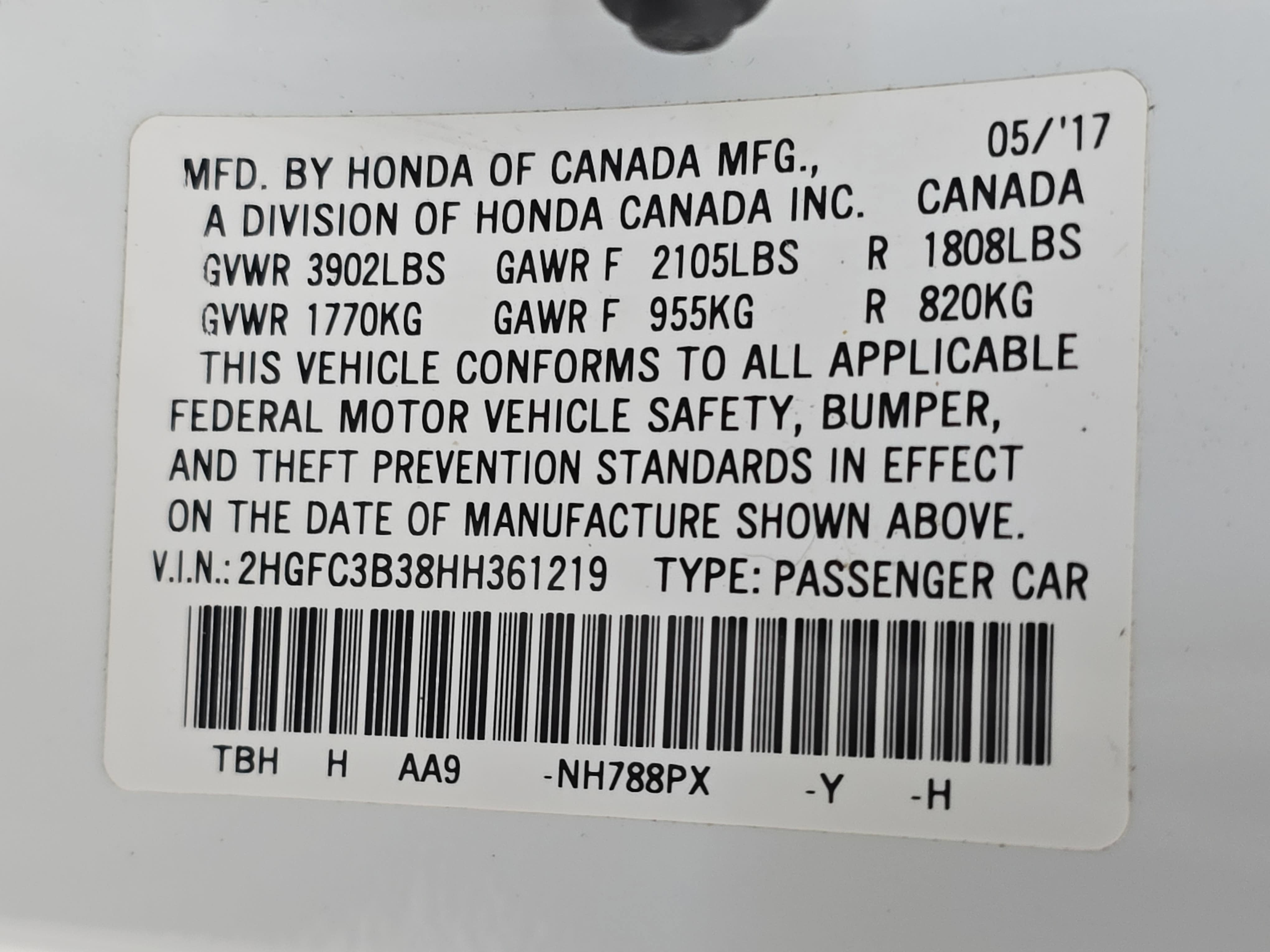 2017 Honda Civic EX-T