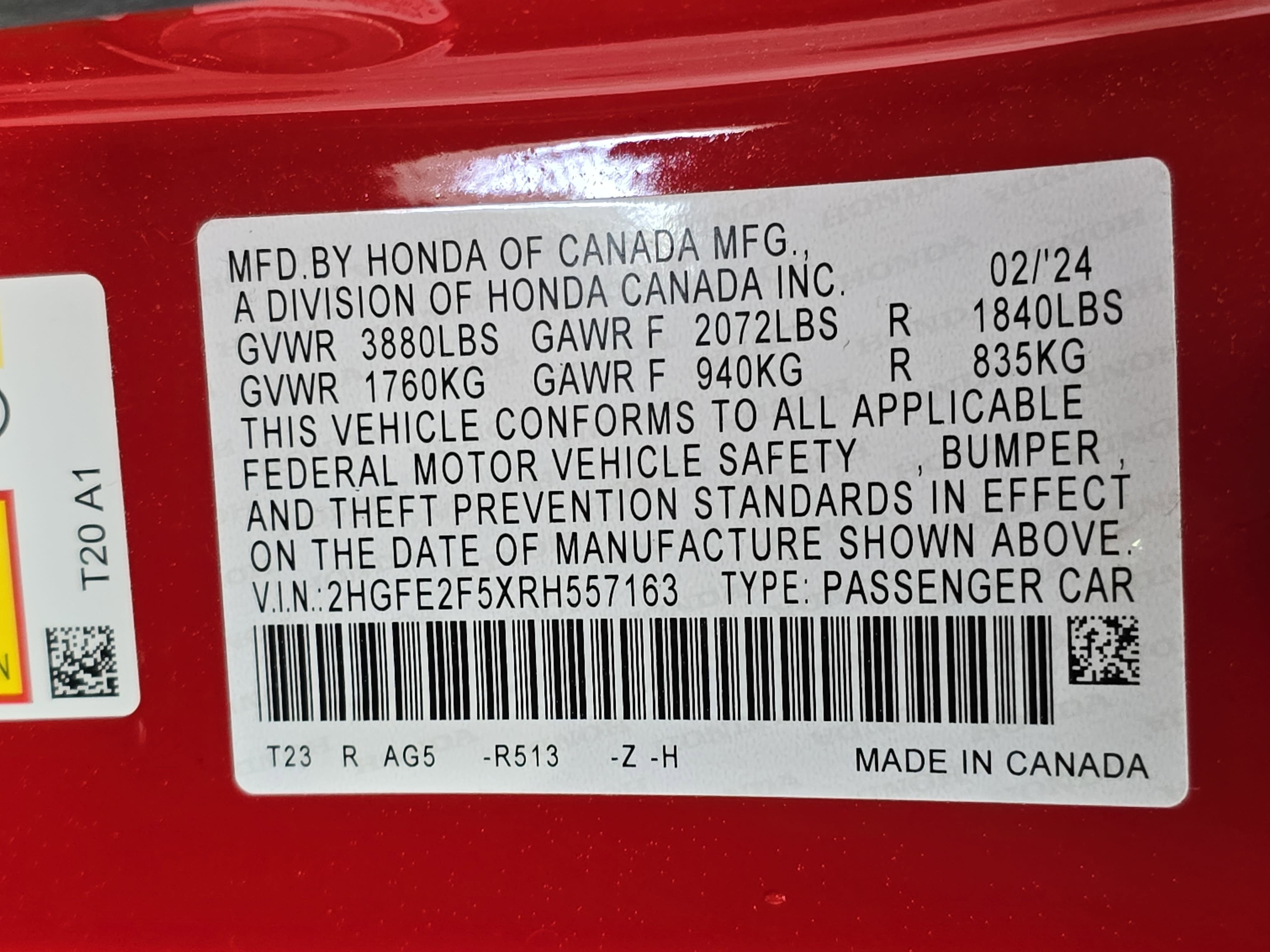 2024 Honda Civic Sport