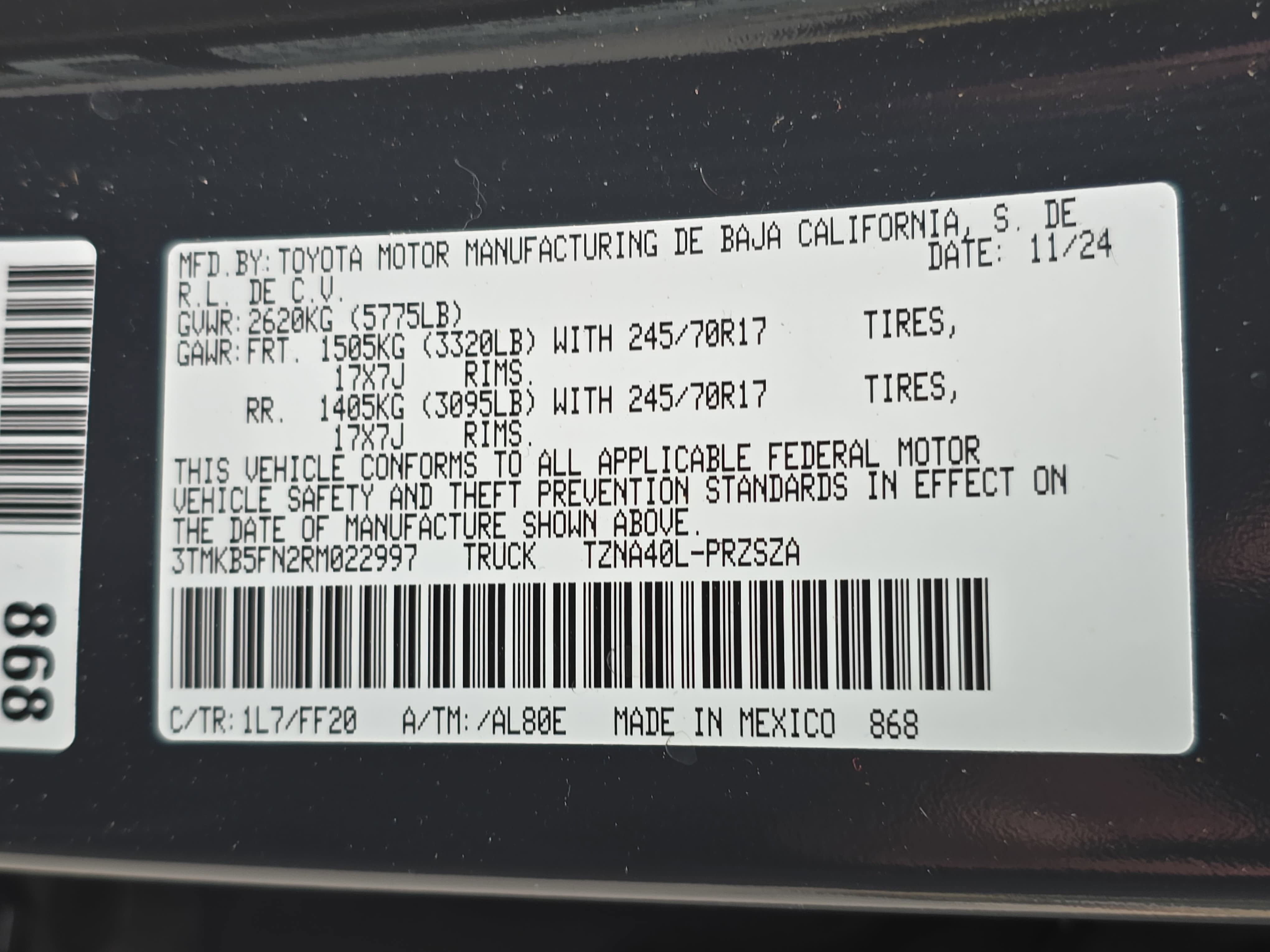 2024 Toyota Tacoma SR5