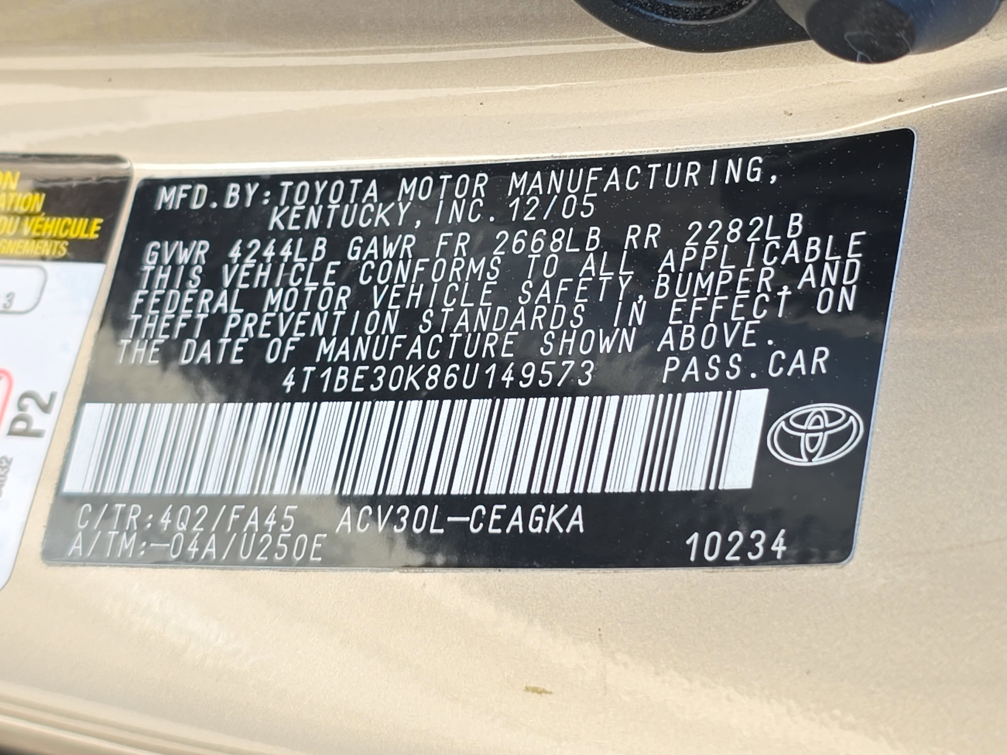 2006 Toyota Camry XLE