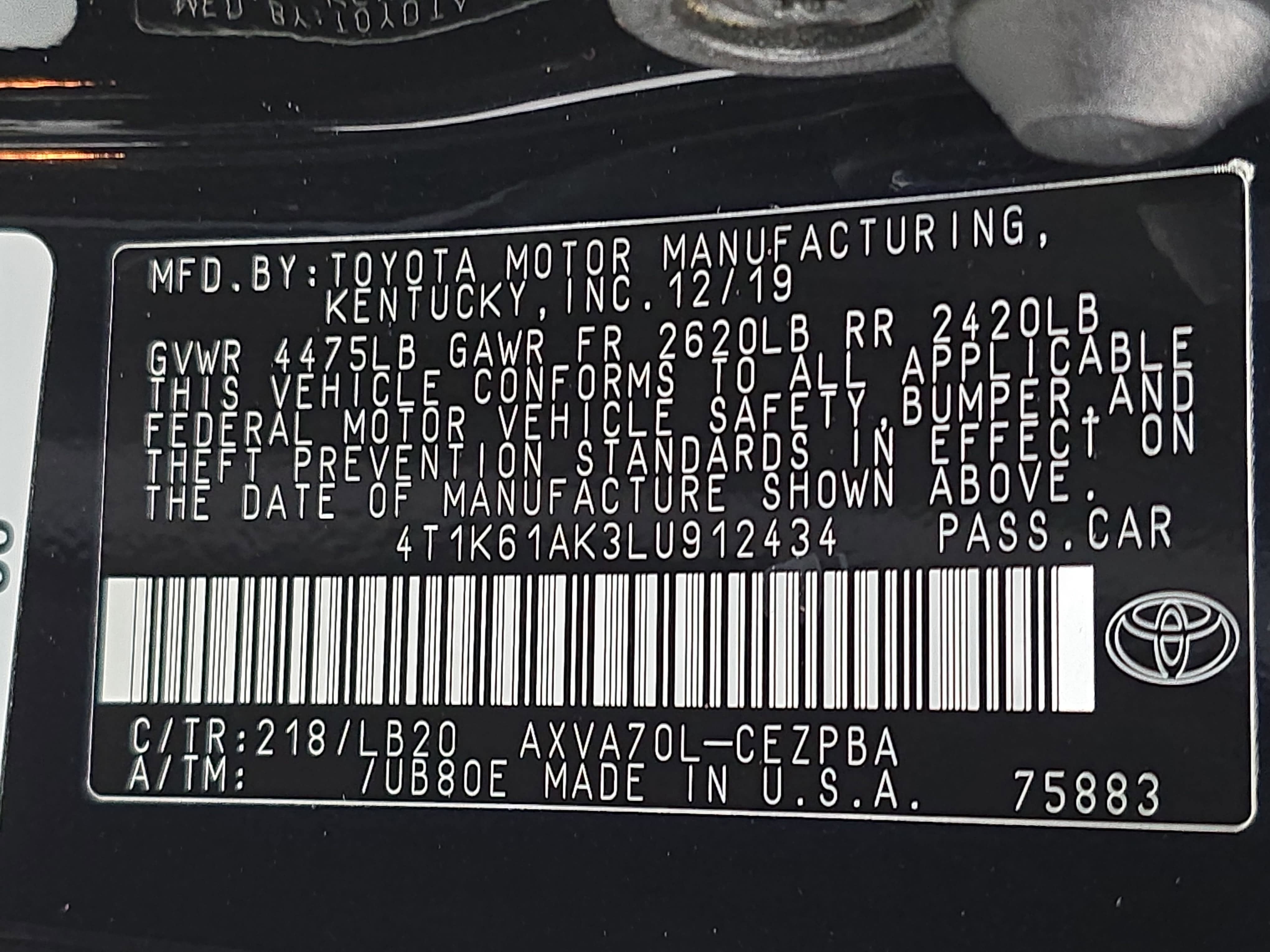 2020 Toyota Camry XSE