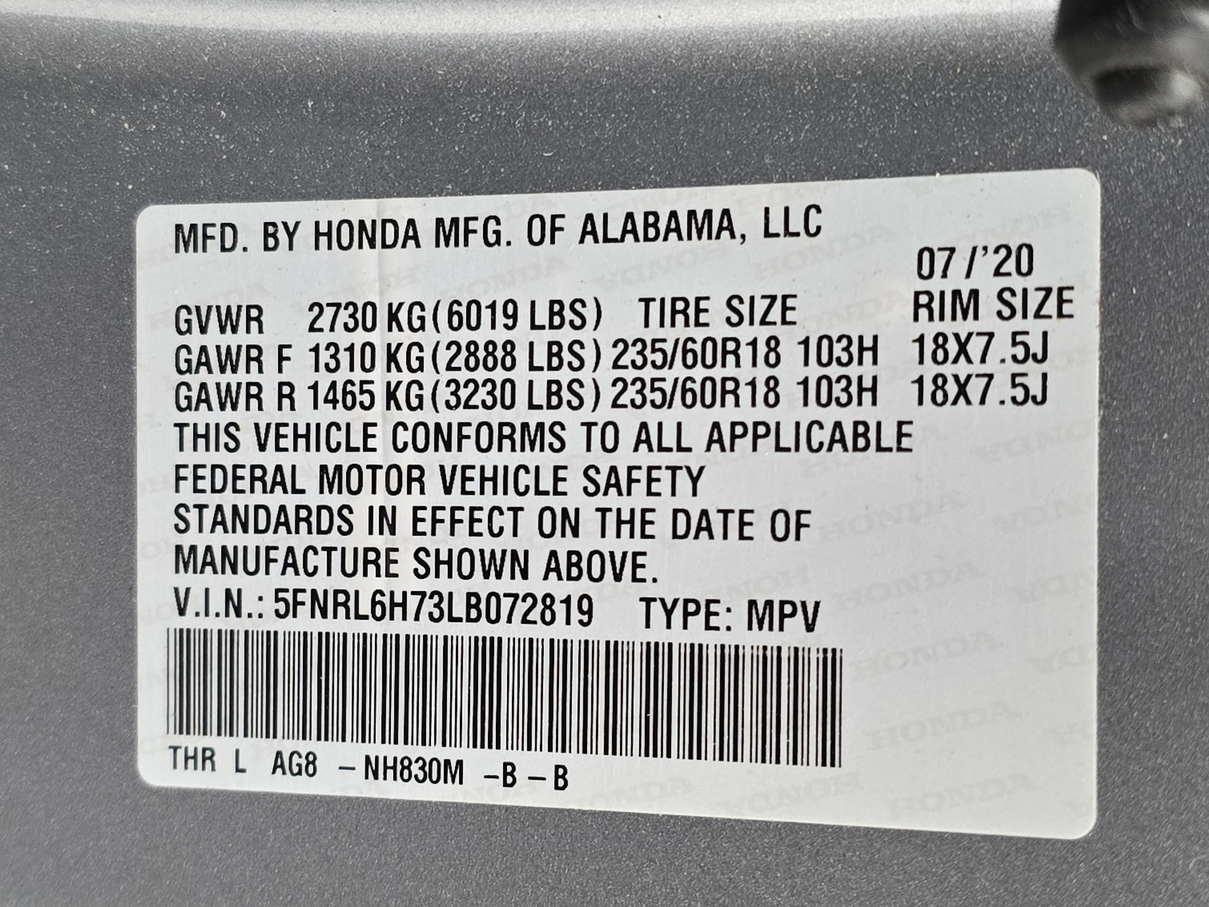 2020 Honda Odyssey EX-L