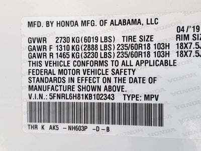 2019 Honda Odyssey Touring