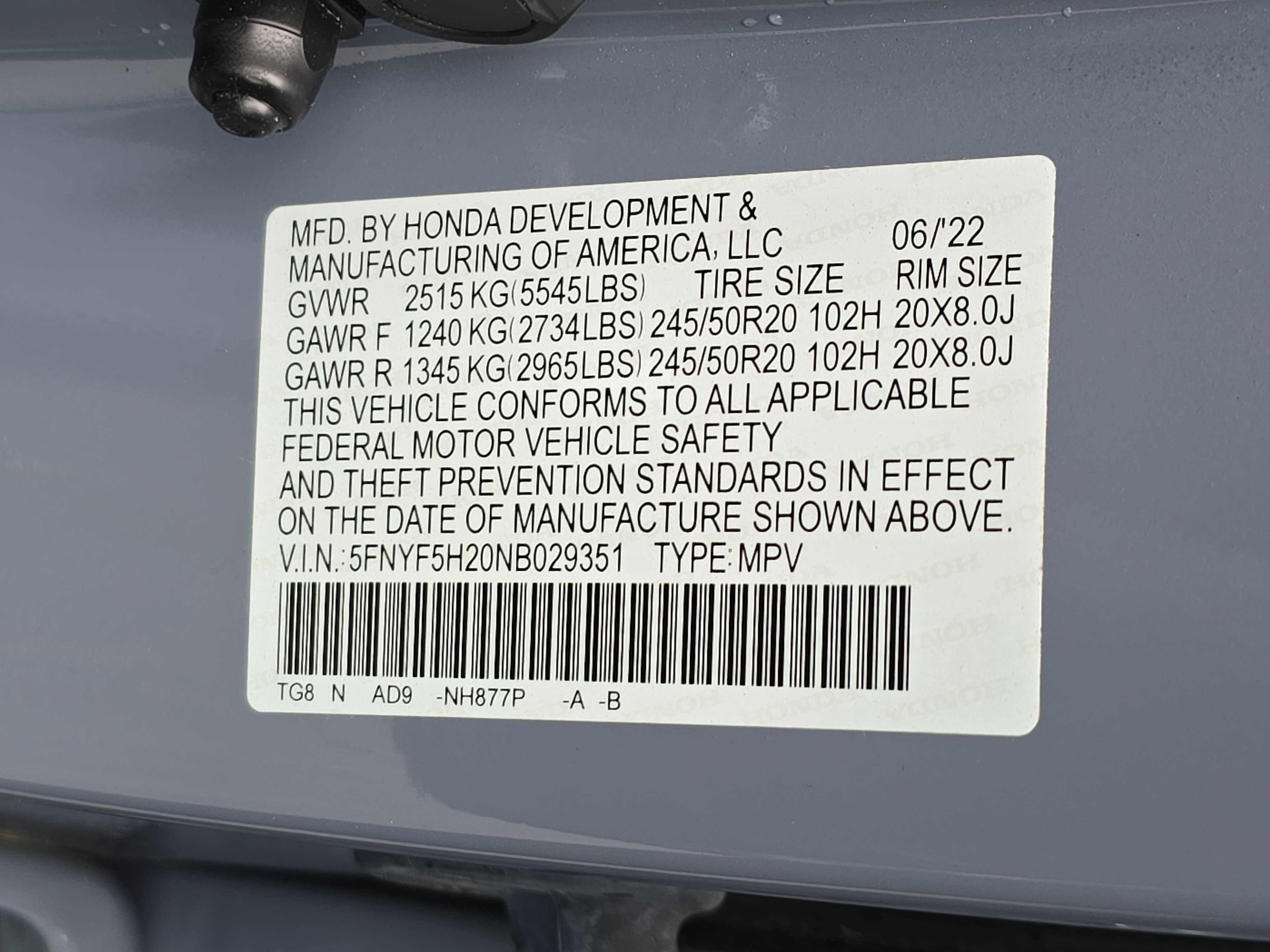 2022 Honda Pilot Special Edition