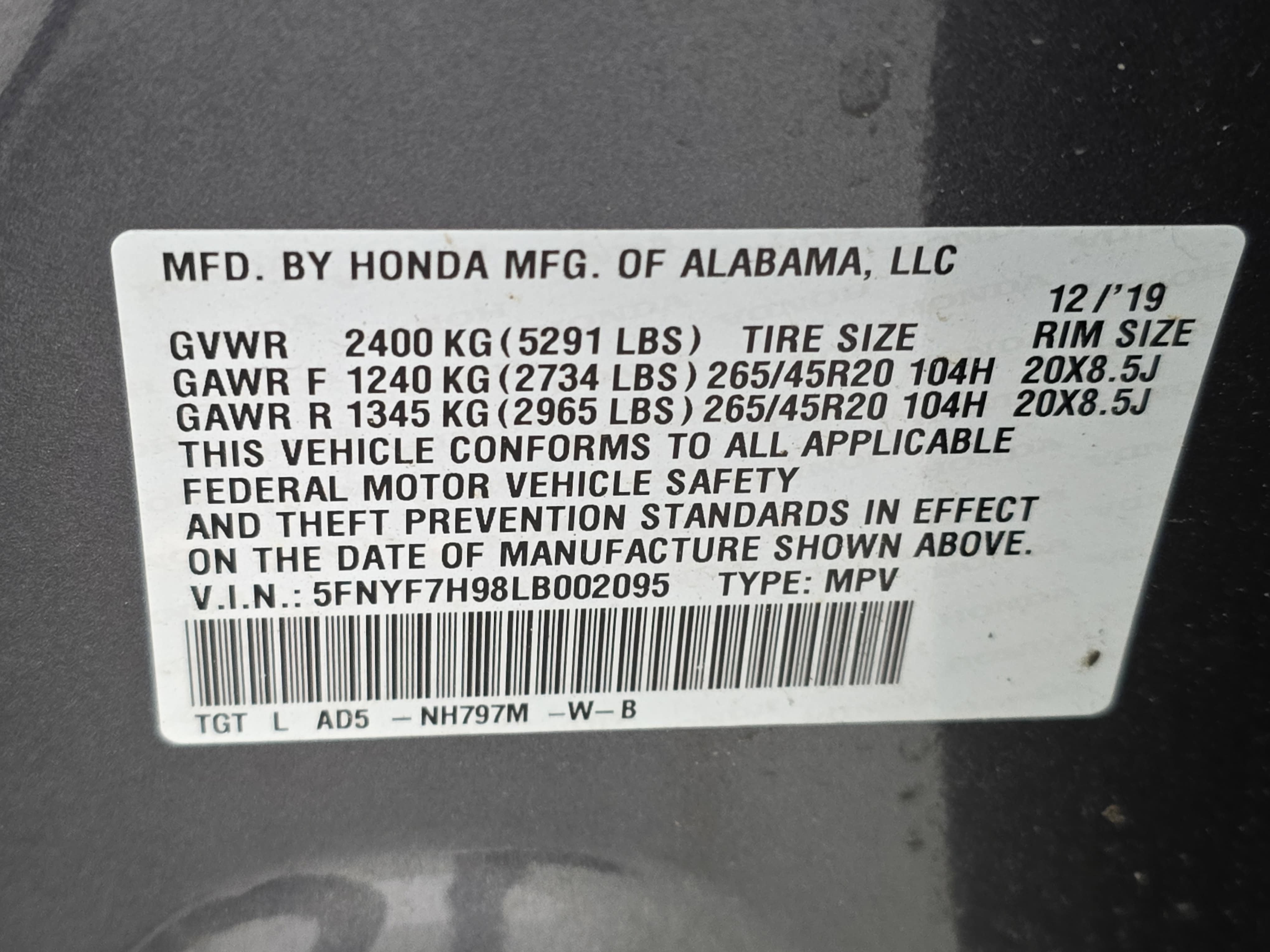 2020 Honda Passport Touring