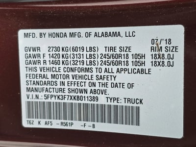 2019 Honda Ridgeline RTL-E