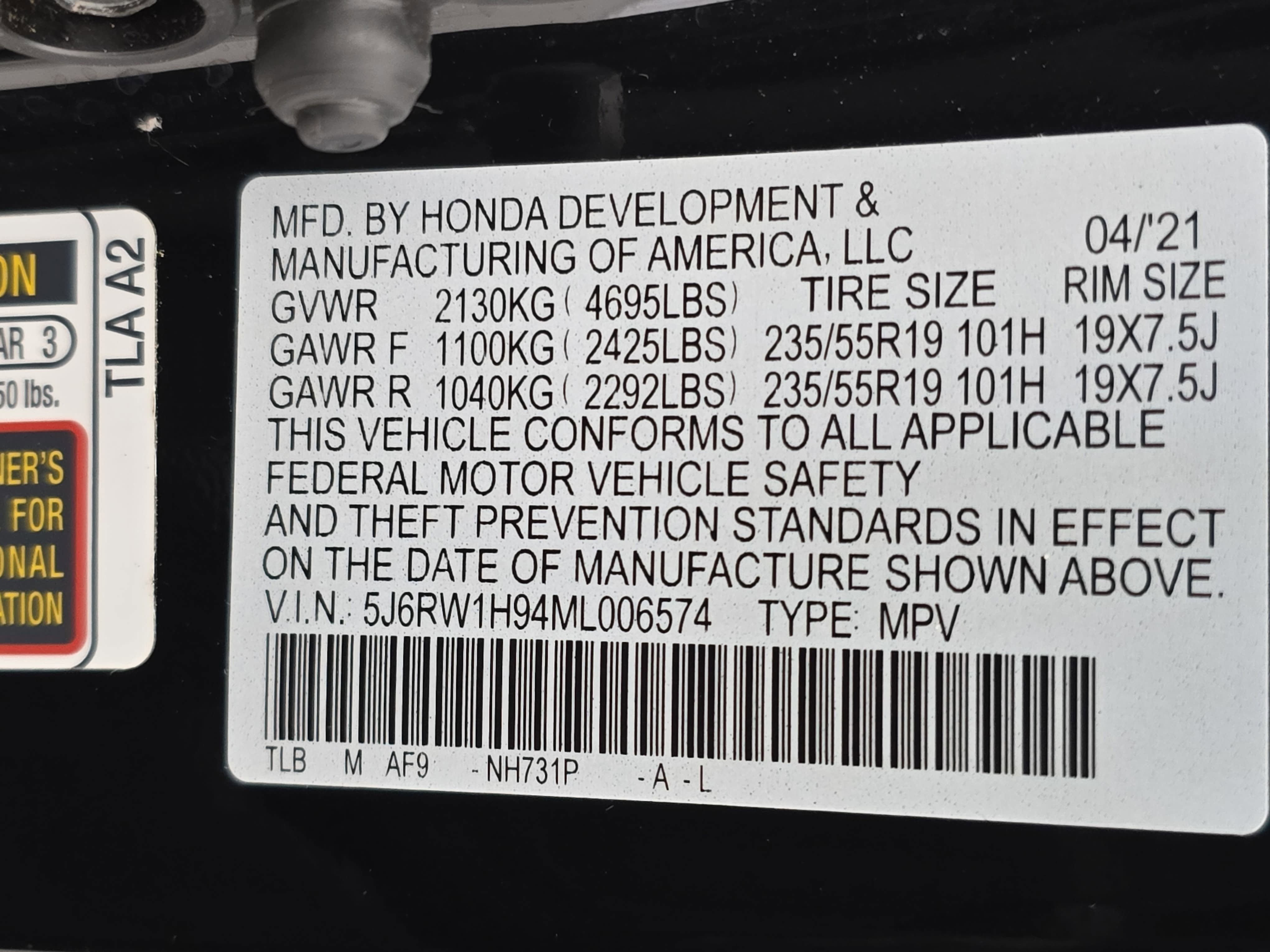 2021 Honda CR-V Touring