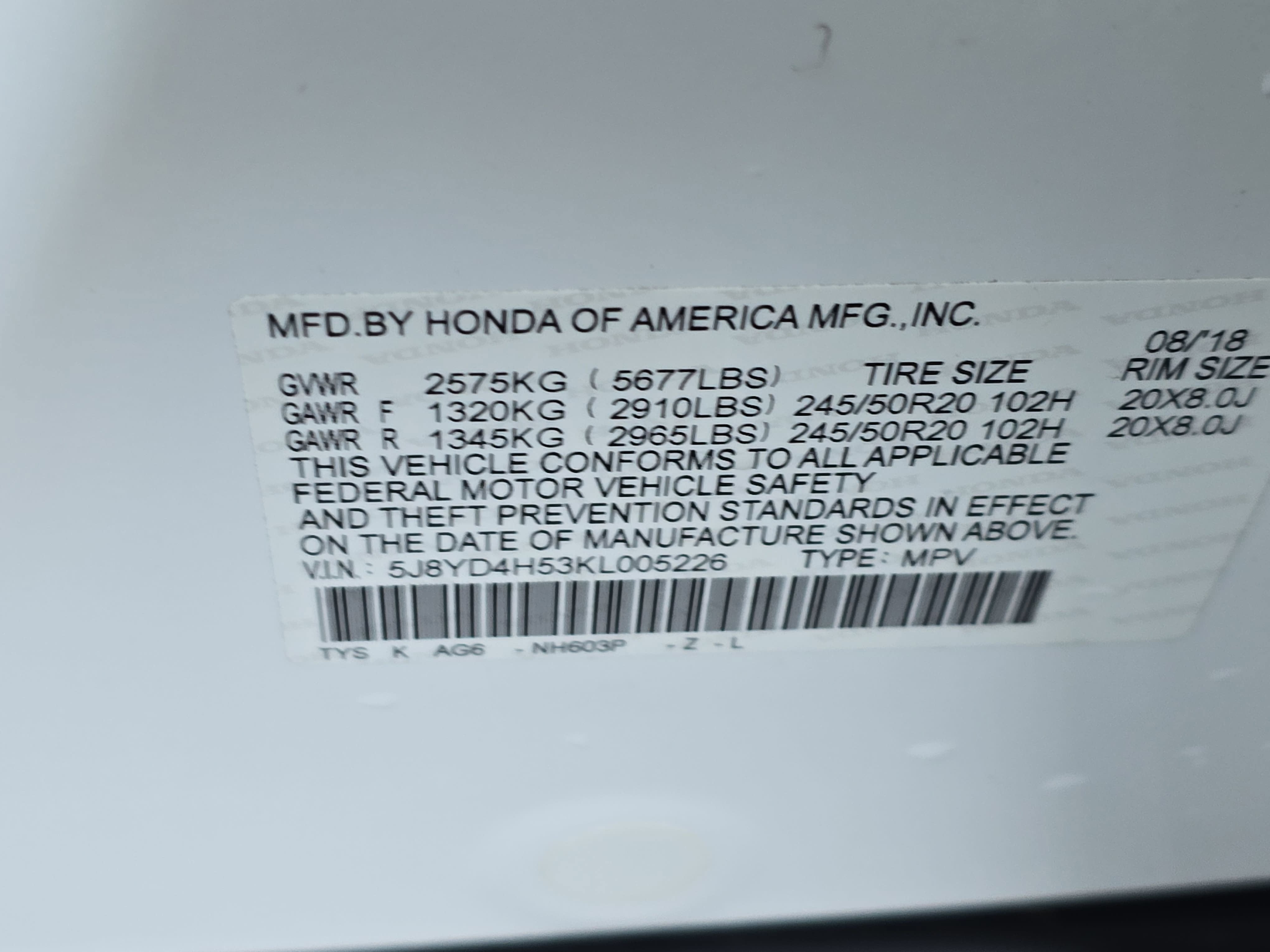 2019 Acura MDX with Technology Pkg