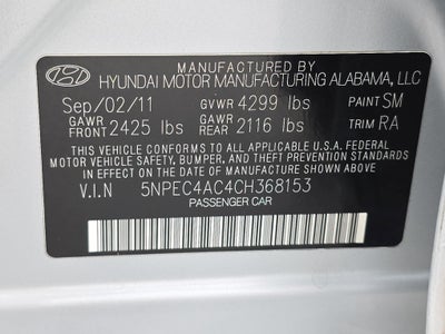 2012 Hyundai Sonata 2.4L Limited PZEV