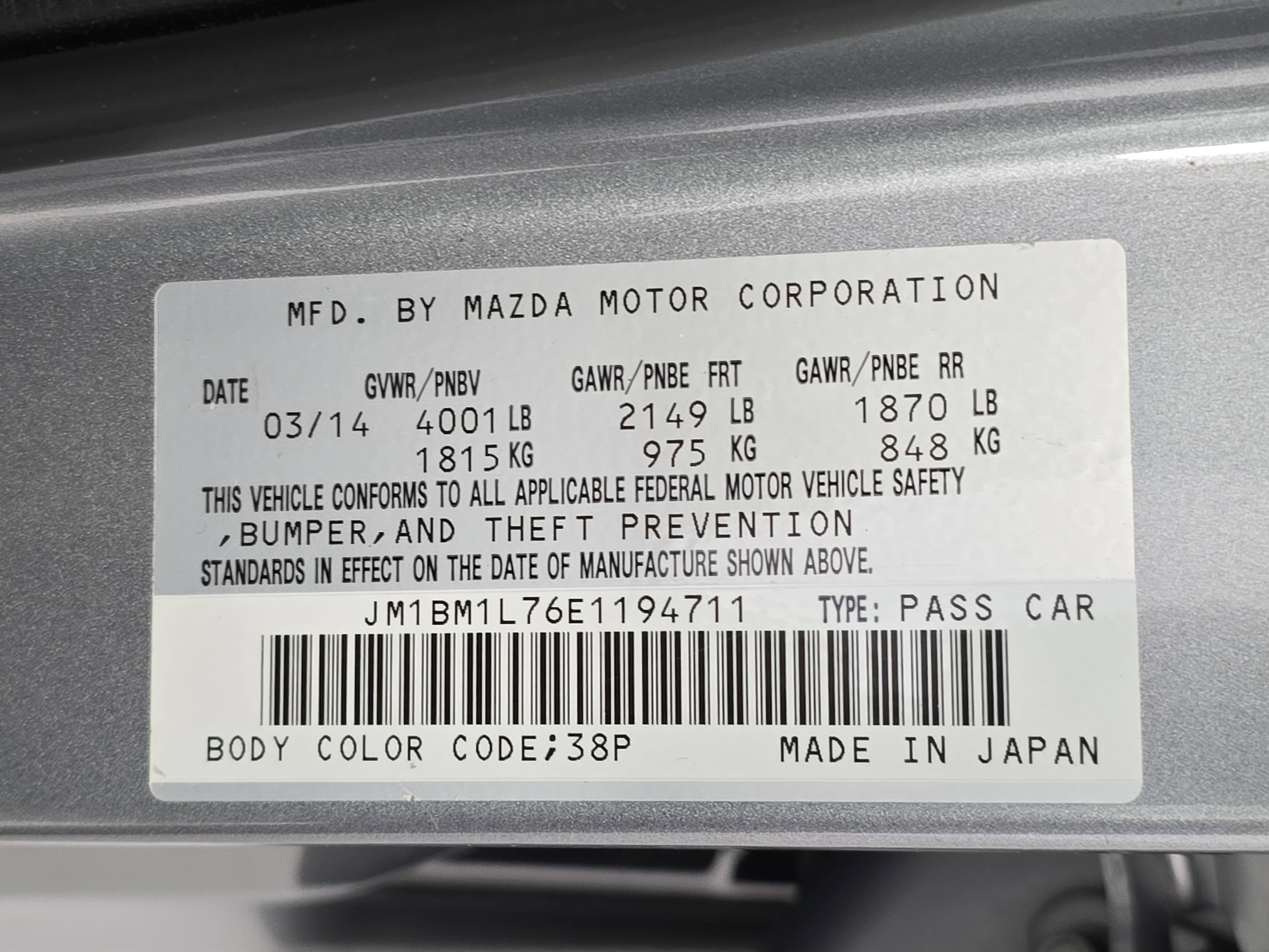 2014 Mazda Mazda3 i Touring