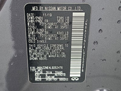 2020 INFINITI QX80 LIMITED