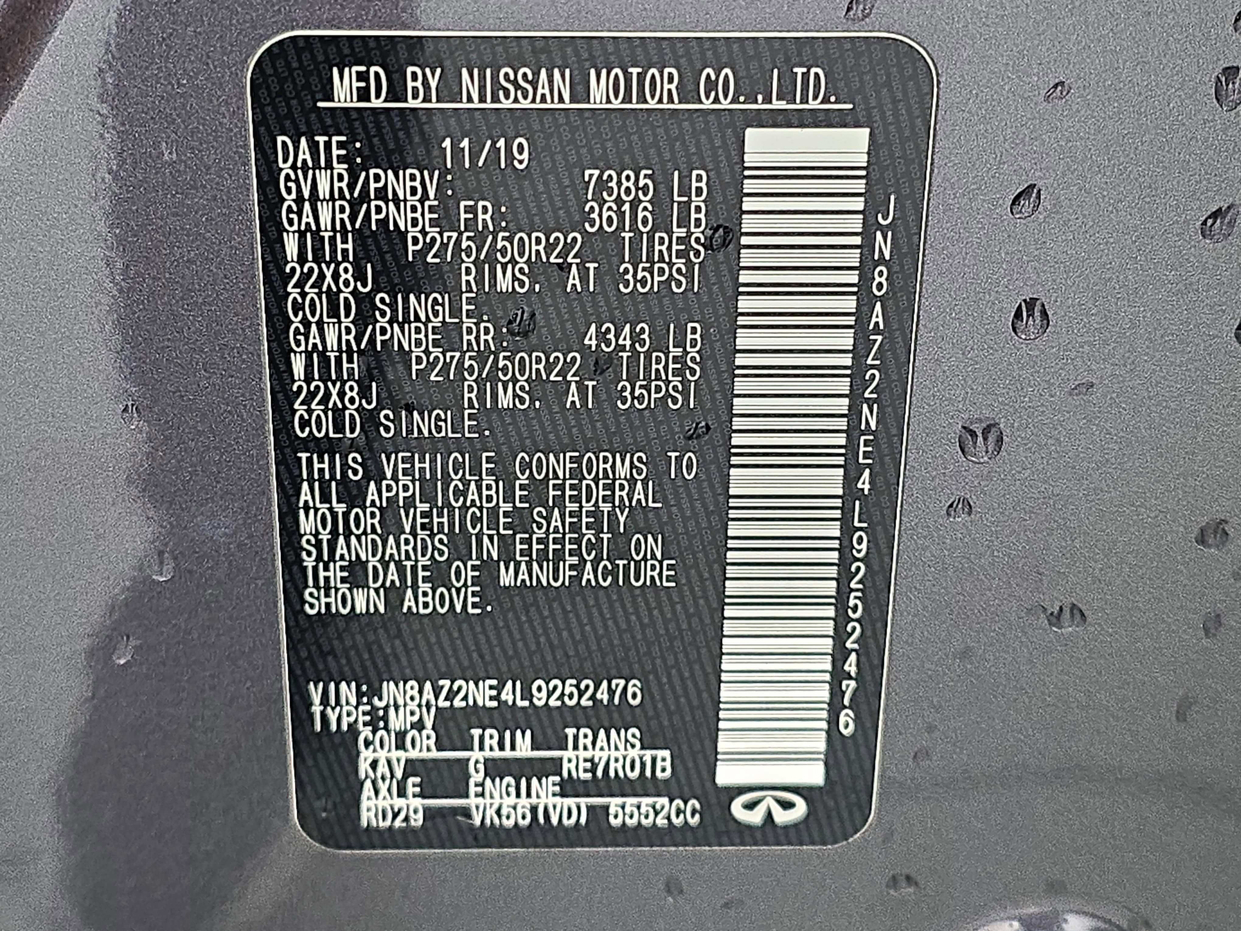 2020 INFINITI QX80 LIMITED