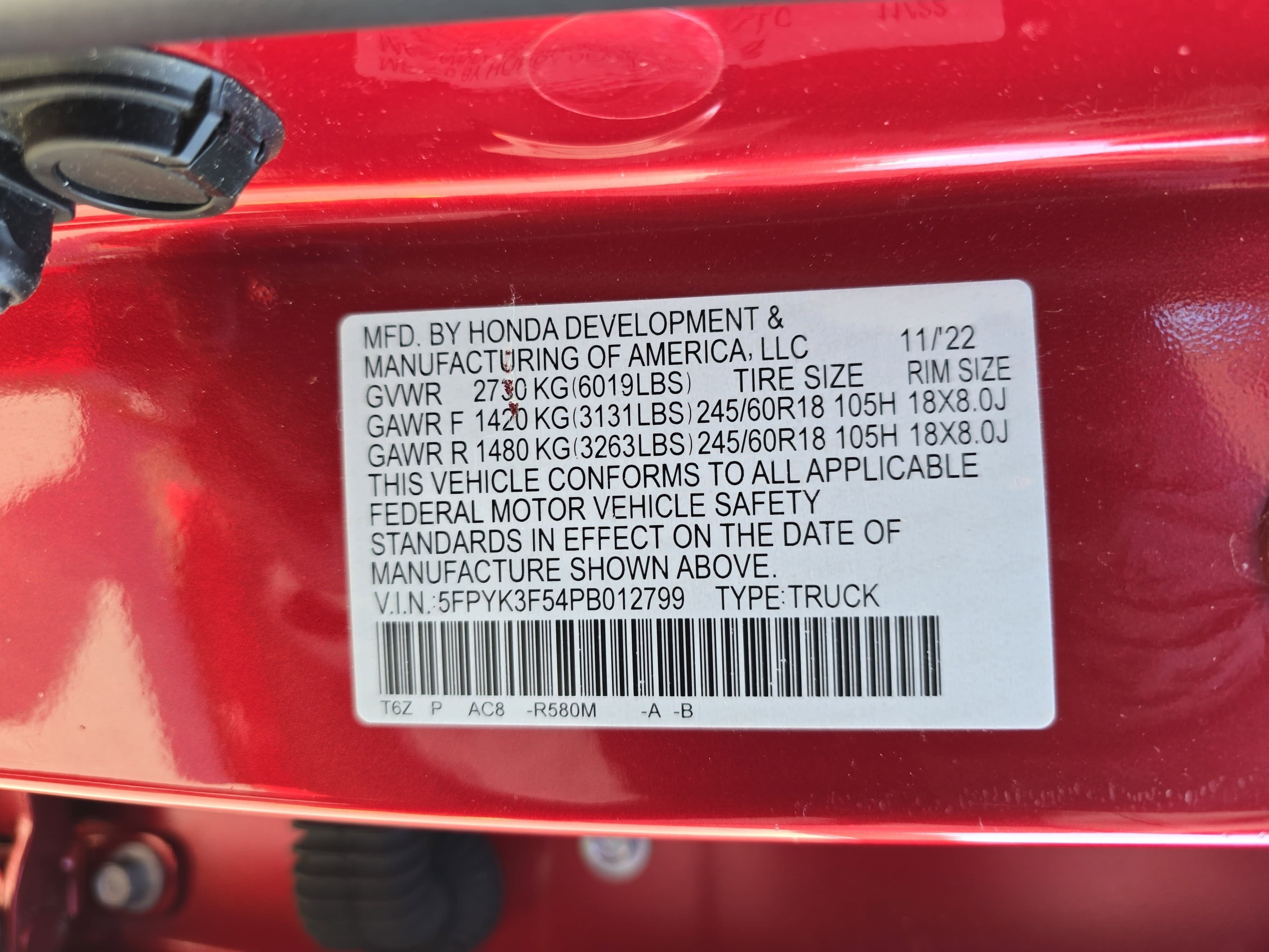 2023 Honda Ridgeline RTL