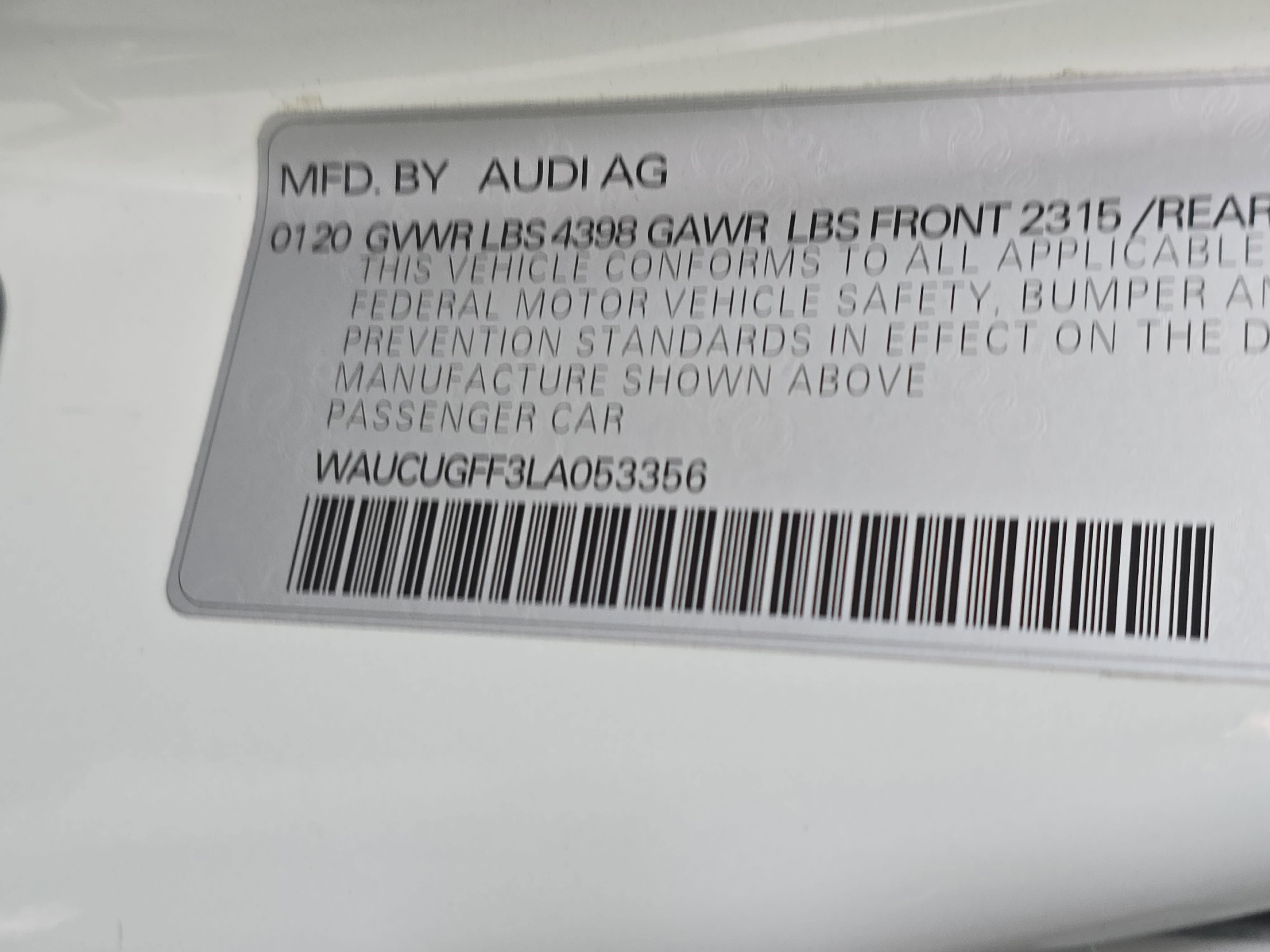 2020 Audi A3 Sedan Premium Plus