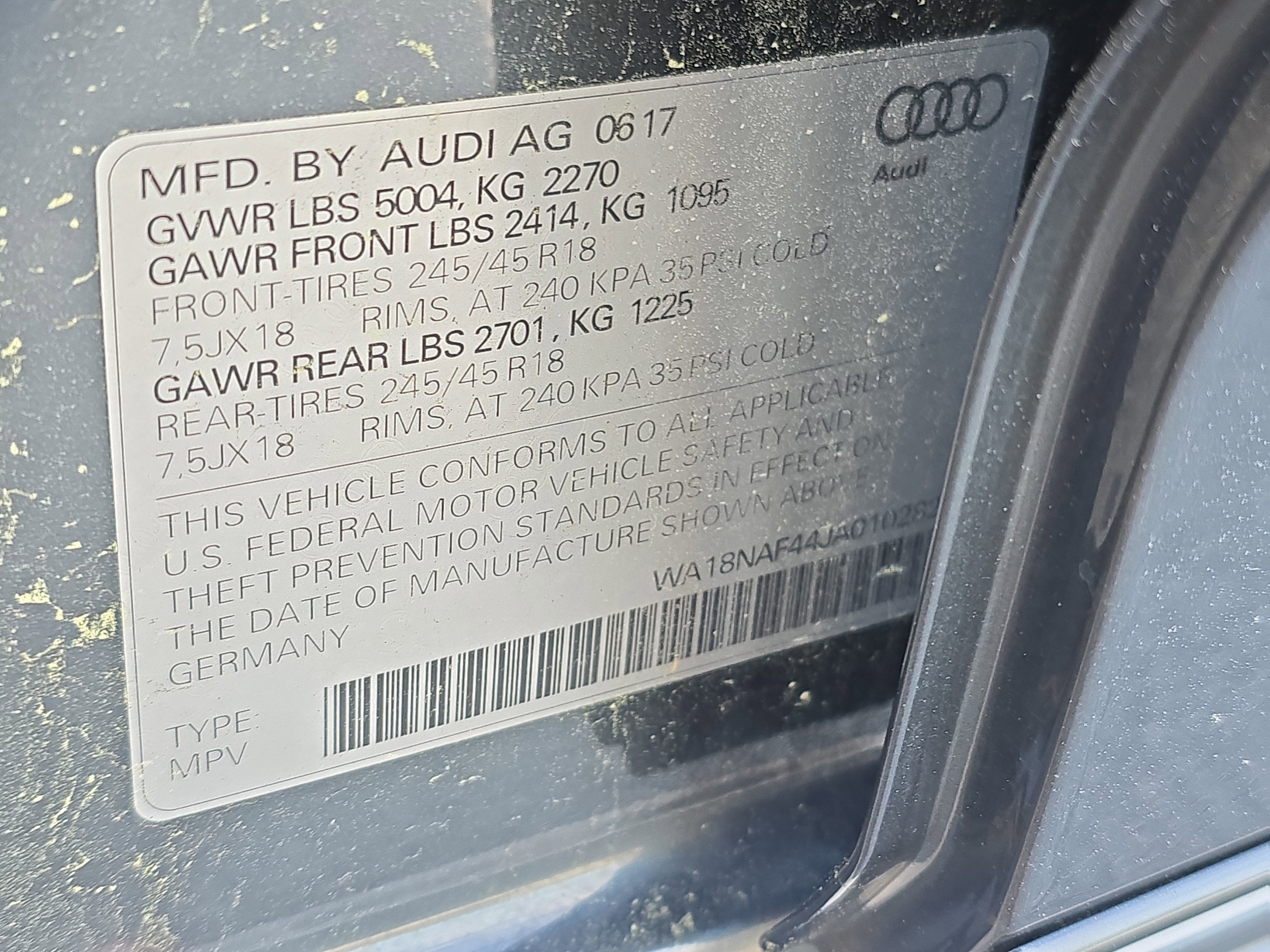 2018 Audi A4 allroad Premium Plus